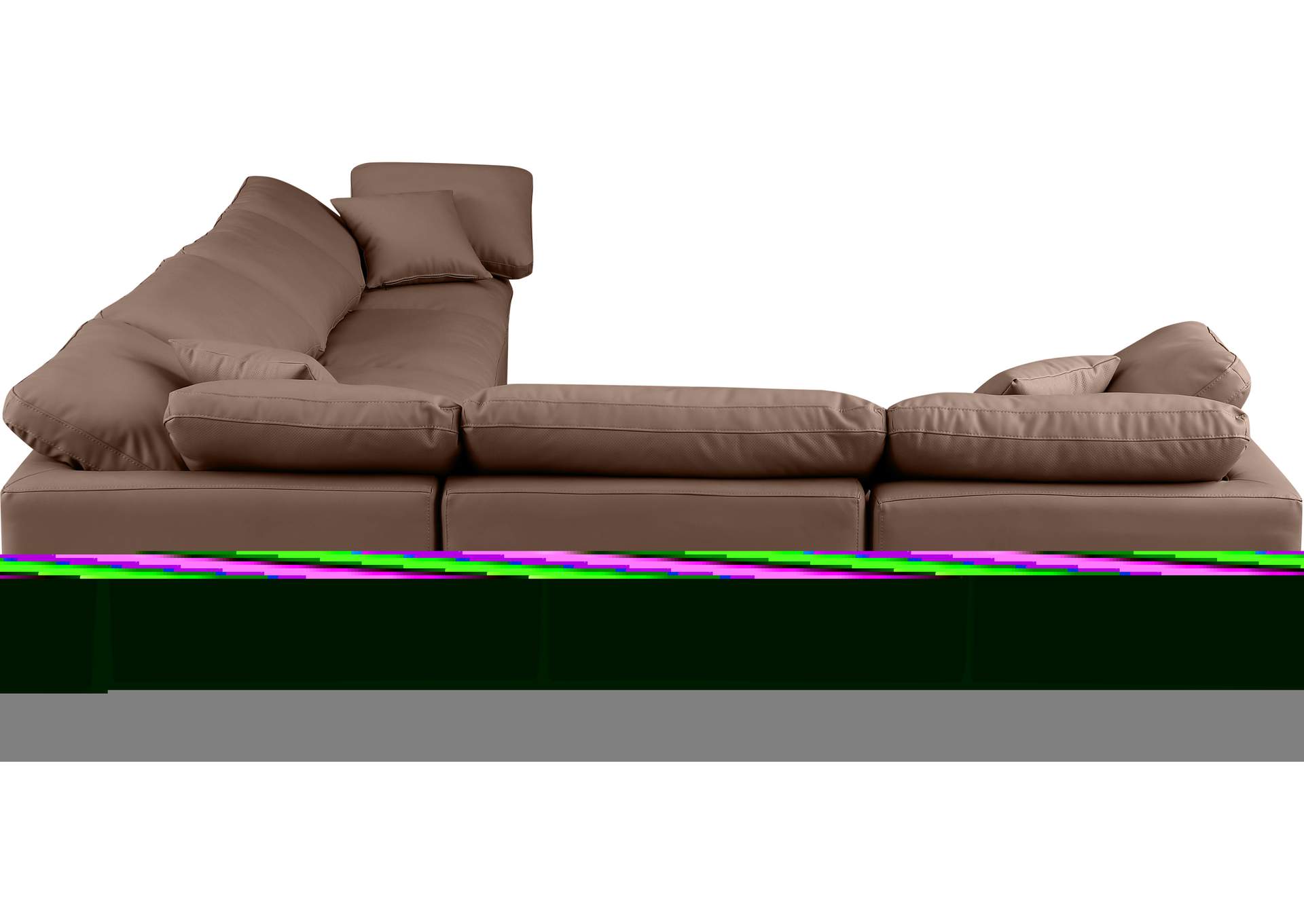 Indulge Brown Faux Leather Modular Sectional,Meridian Furniture