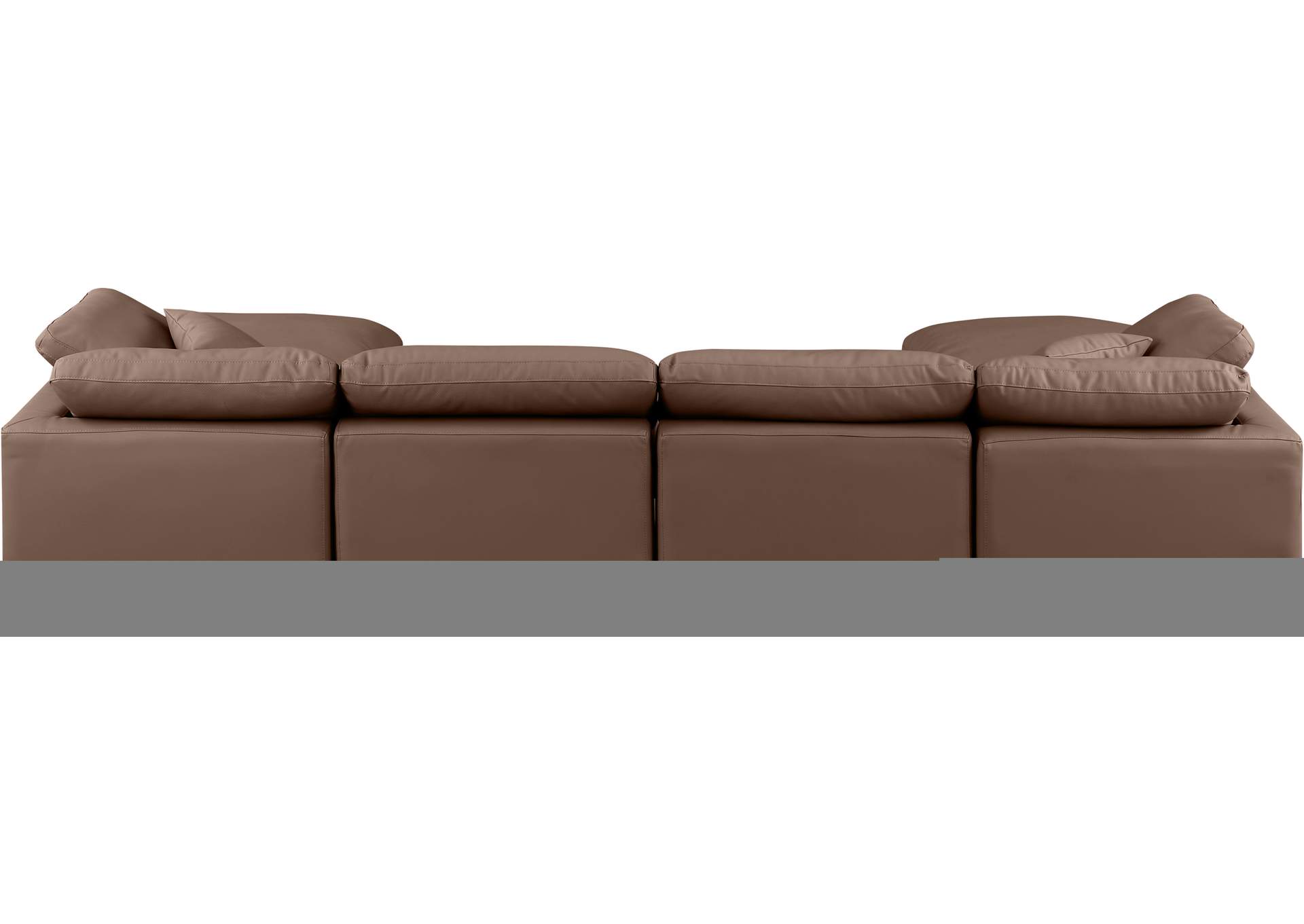 Indulge Brown Faux Leather Modular Sectional,Meridian Furniture