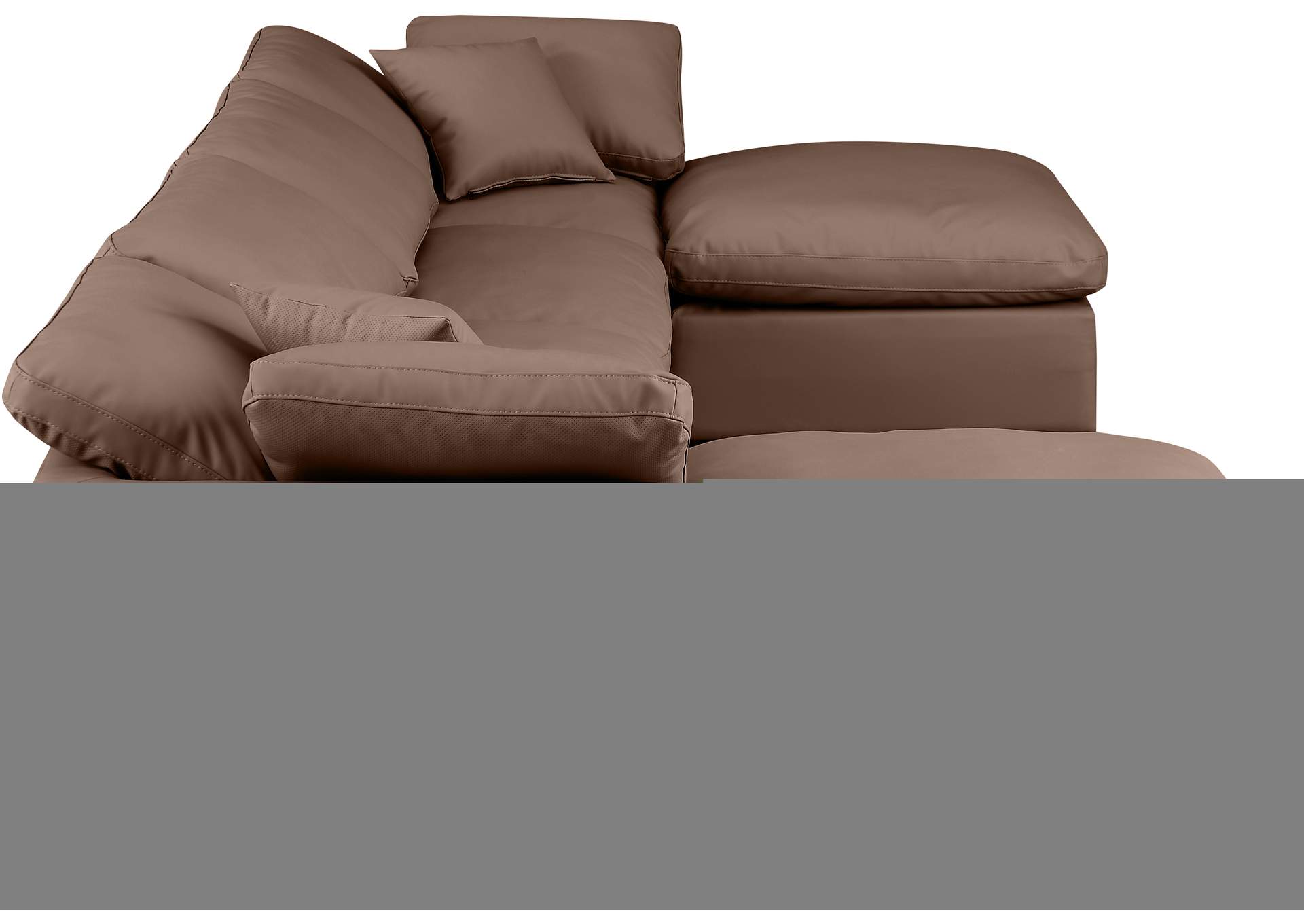 Indulge Brown Faux Leather Modular Sectional,Meridian Furniture