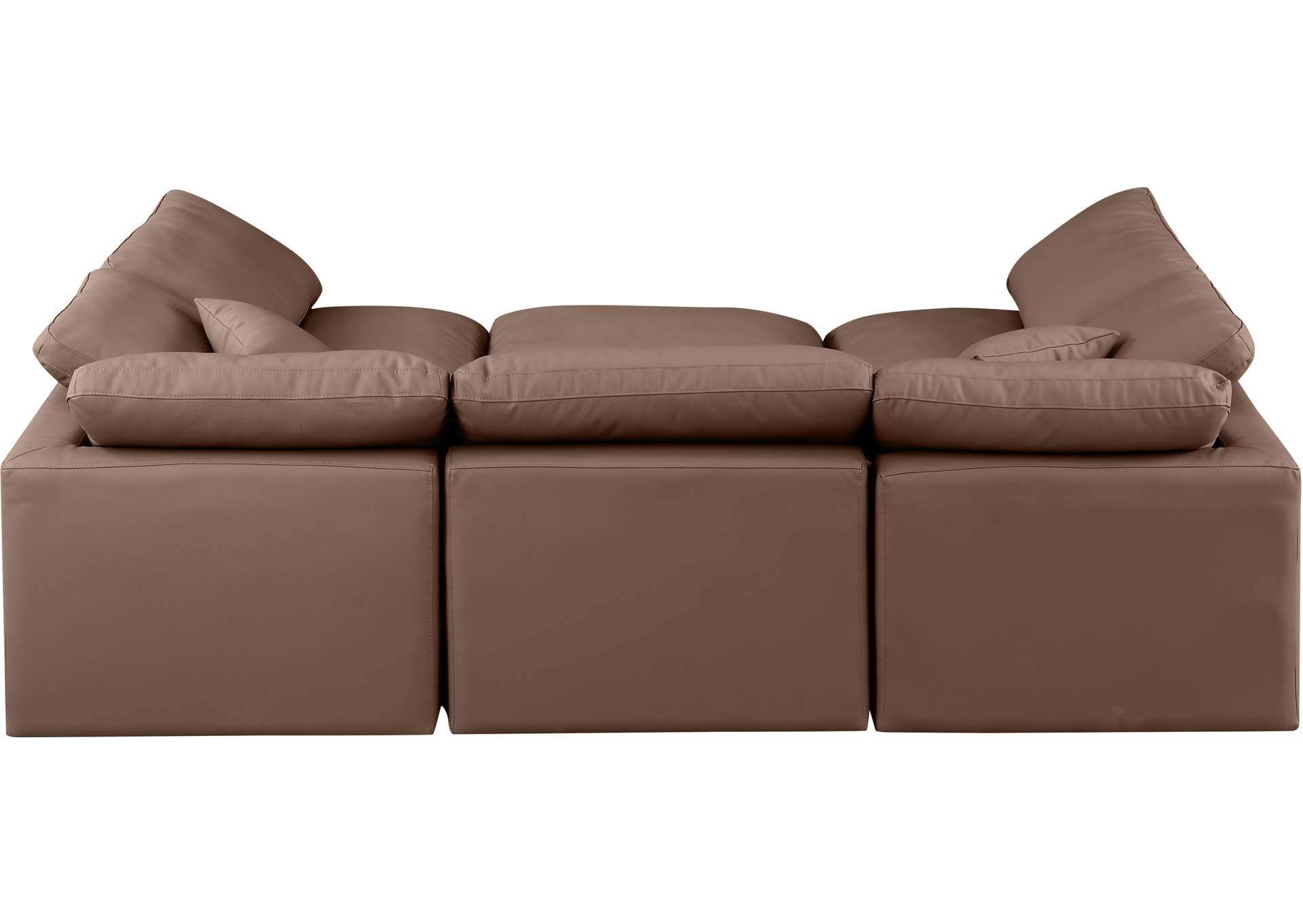 Indulge Brown Faux Leather Modular Sectional,Meridian Furniture