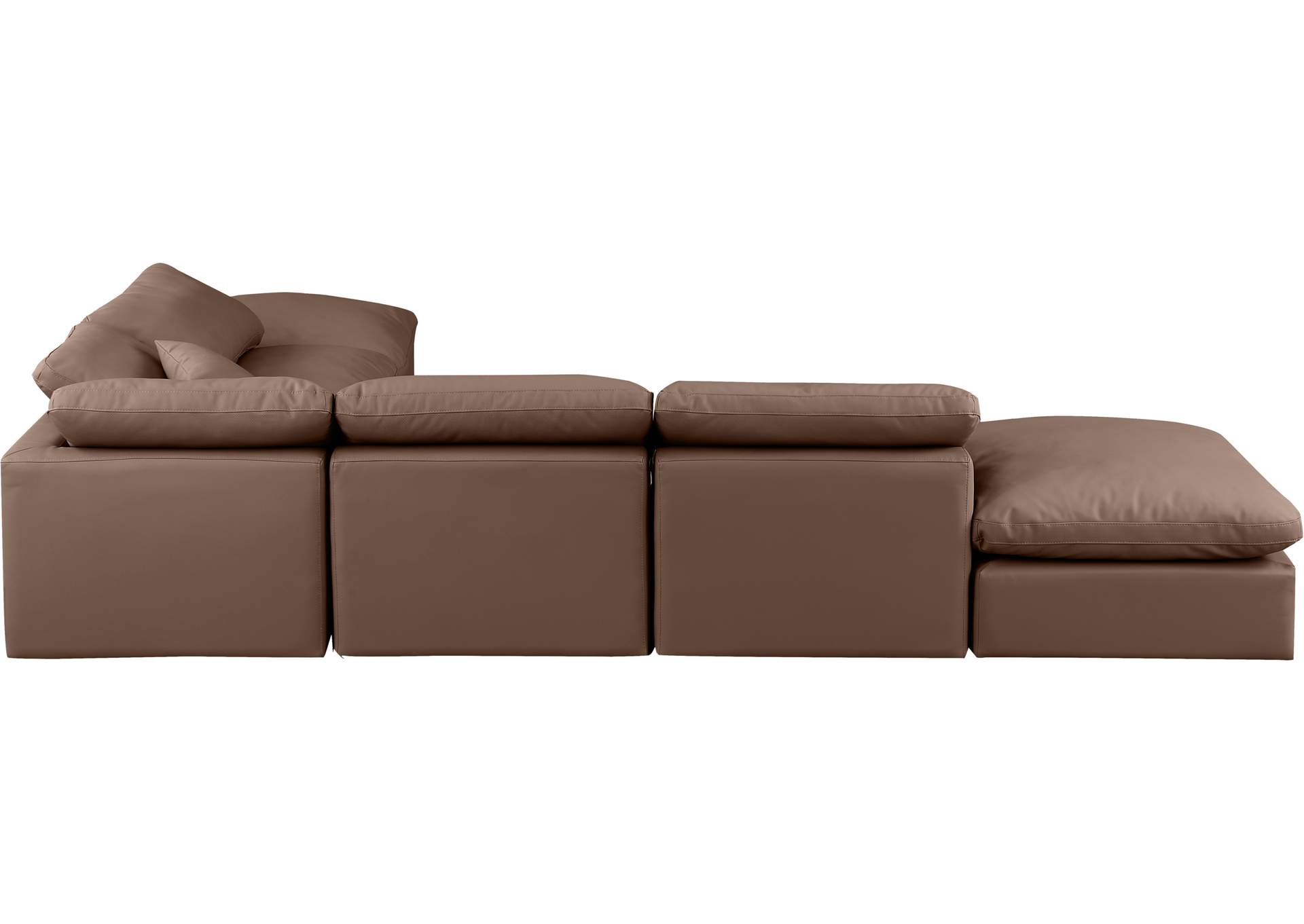 Indulge Brown Faux Leather Modular Sectional,Meridian Furniture