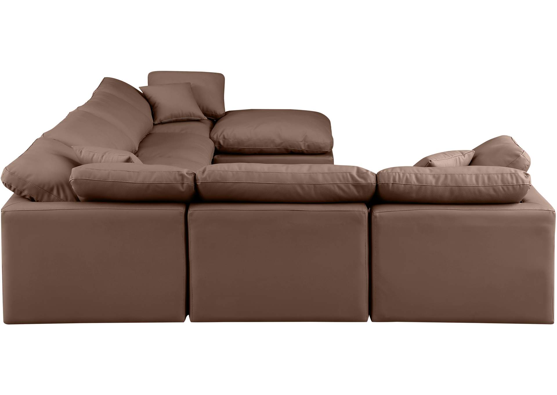 Indulge Brown Faux Leather Modular Sectional,Meridian Furniture