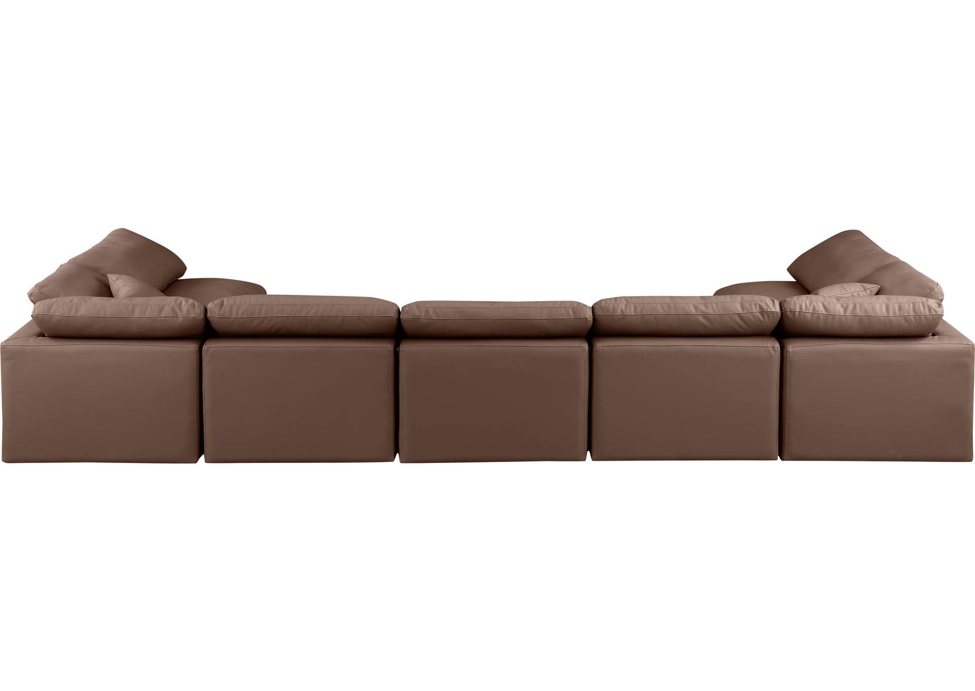 Indulge Brown Faux Leather Modular Sectional,Meridian Furniture