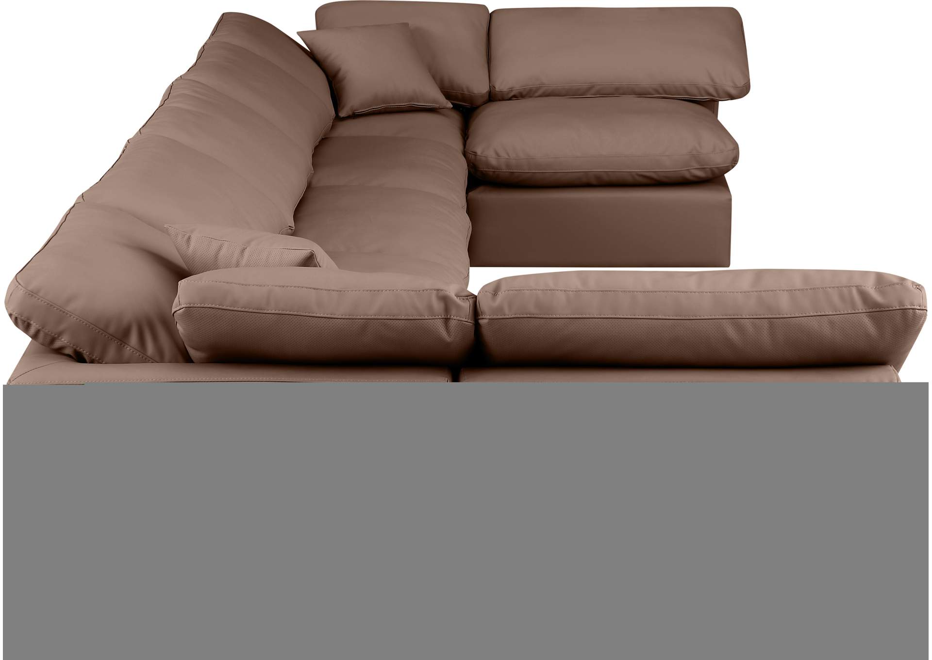 Indulge Brown Faux Leather Modular Sectional,Meridian Furniture