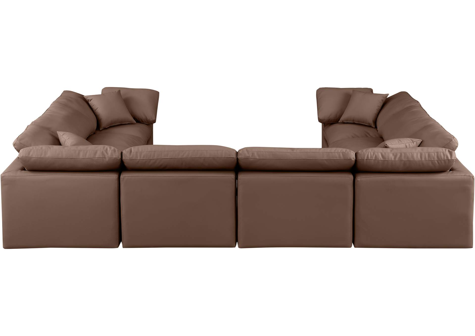Indulge Brown Faux Leather Modular Sectional,Meridian Furniture