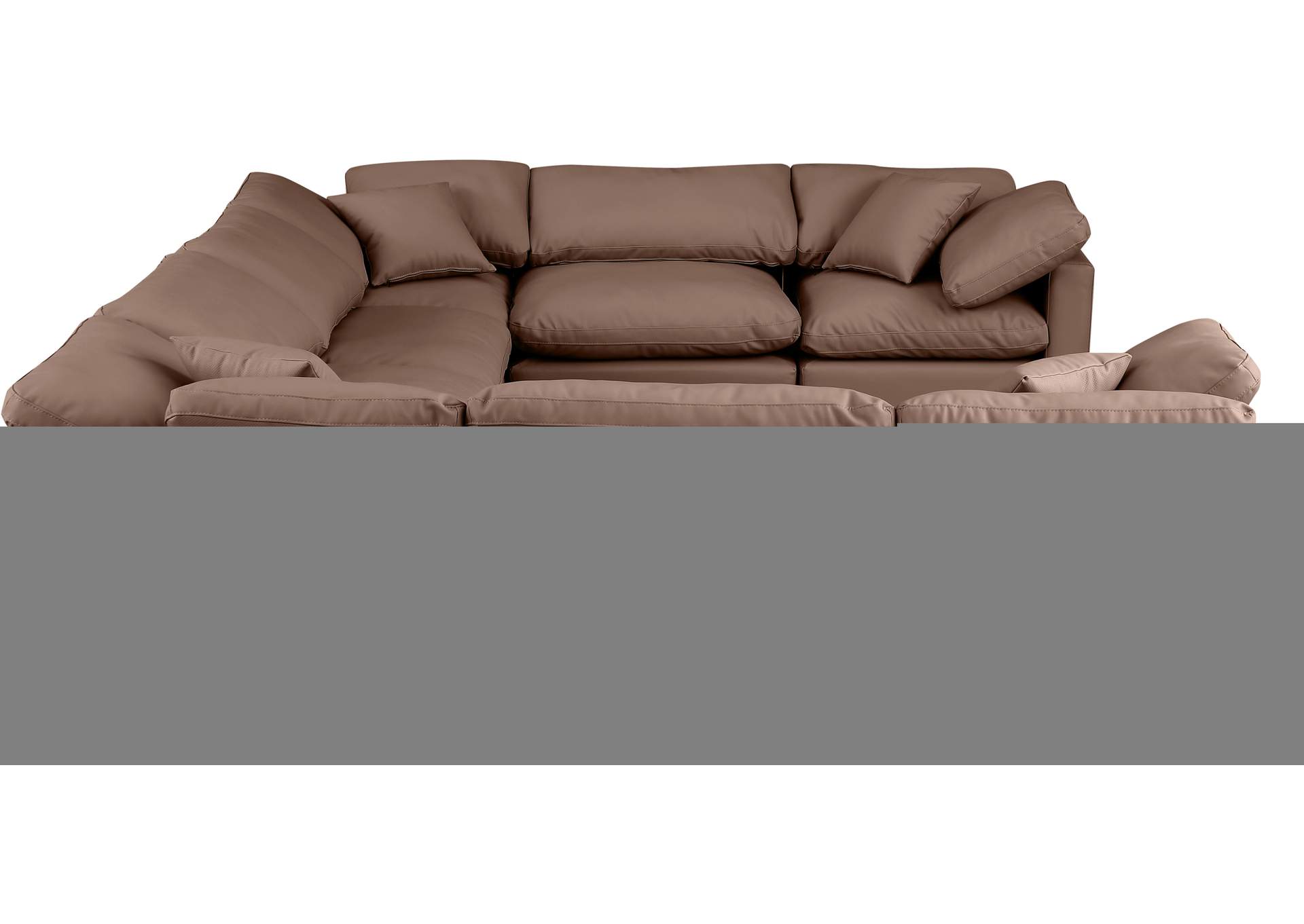Indulge Brown Faux Leather Modular Sectional,Meridian Furniture