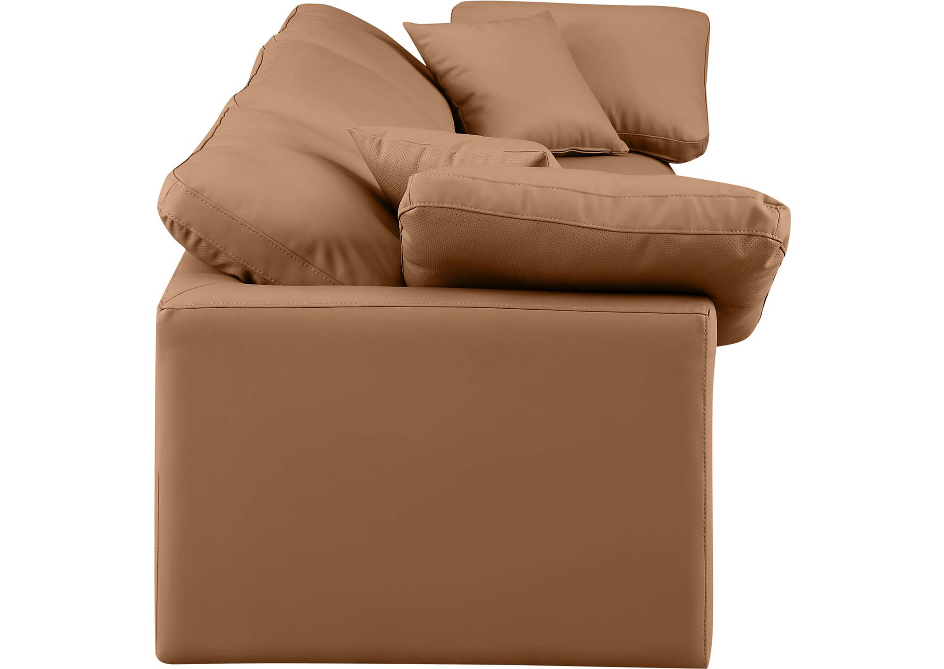 Indulge Cognac Faux Leather Modular Sofa,Meridian Furniture