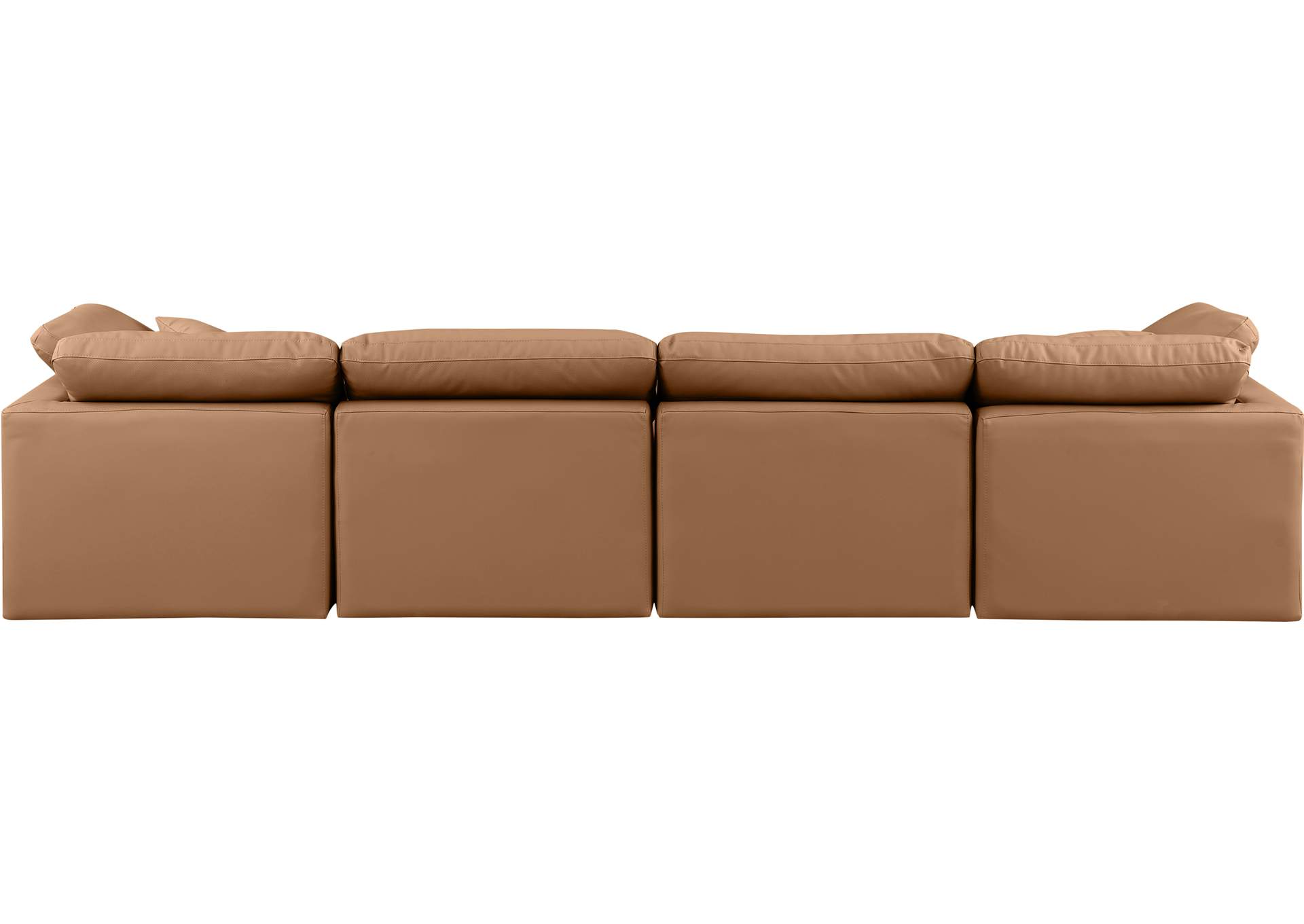 Indulge Cognac Faux Leather Modular Sofa,Meridian Furniture
