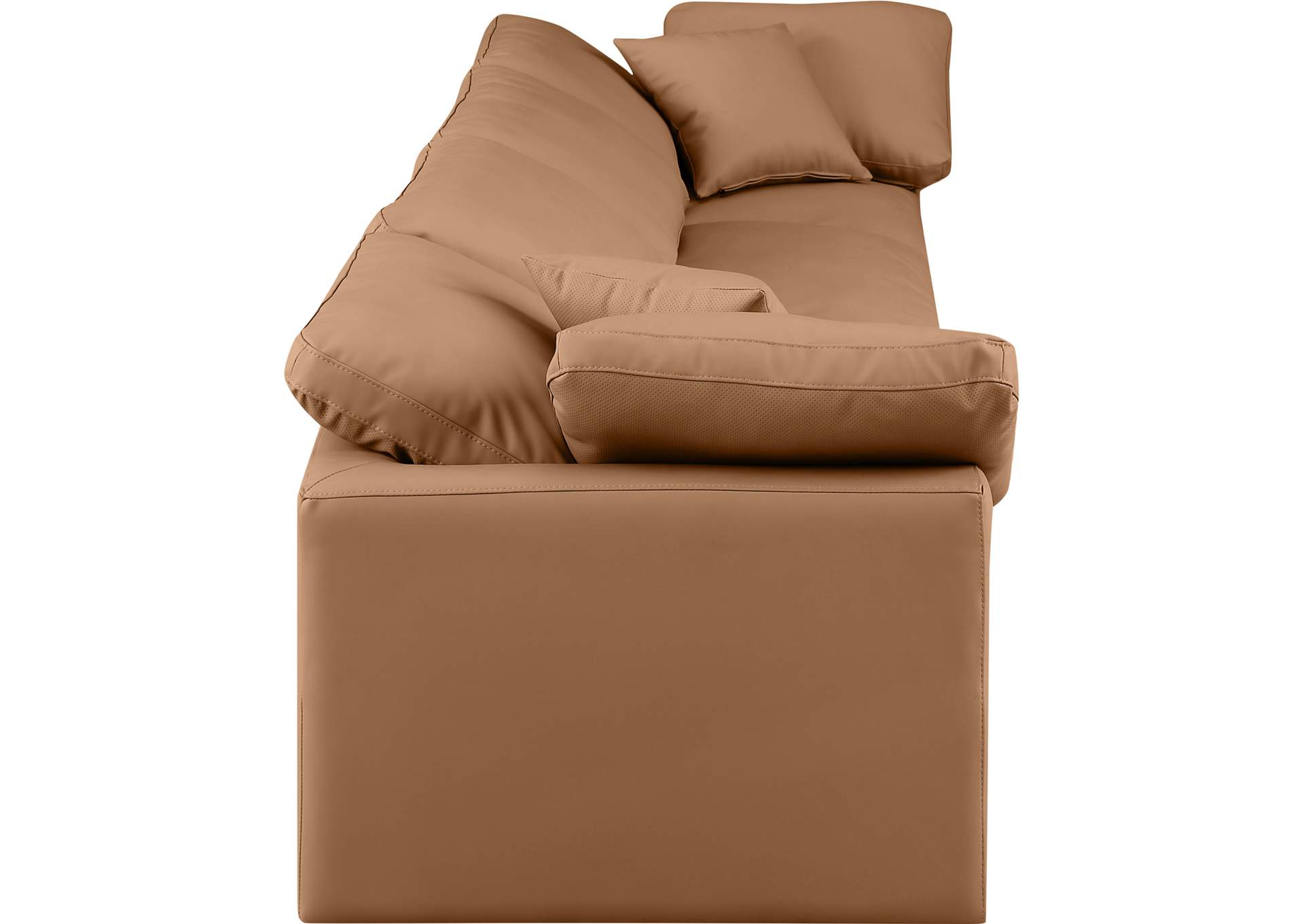 Indulge Cognac Faux Leather Modular Sofa,Meridian Furniture