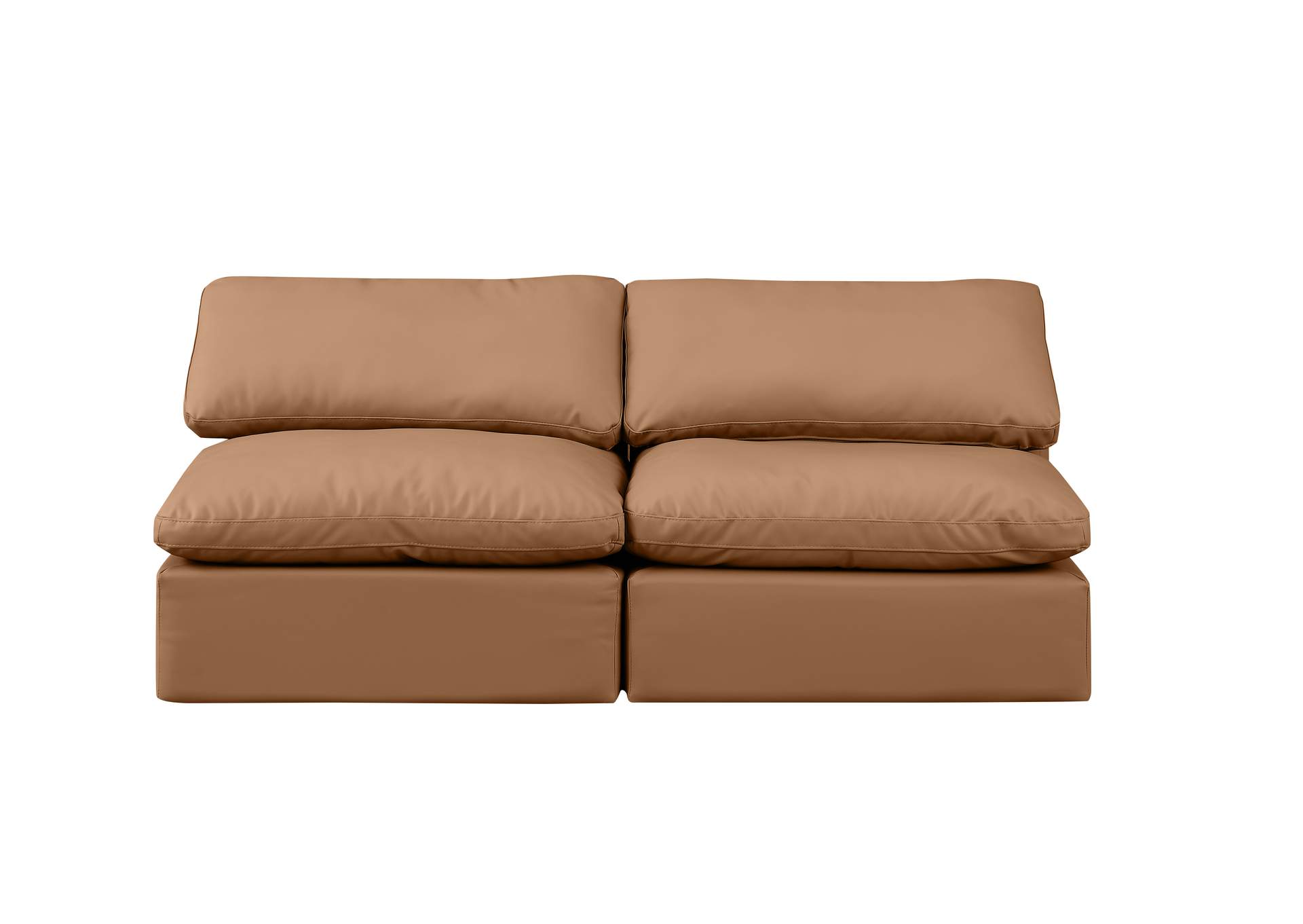 Indulge Cognac Faux Leather Modular Sofa,Meridian Furniture