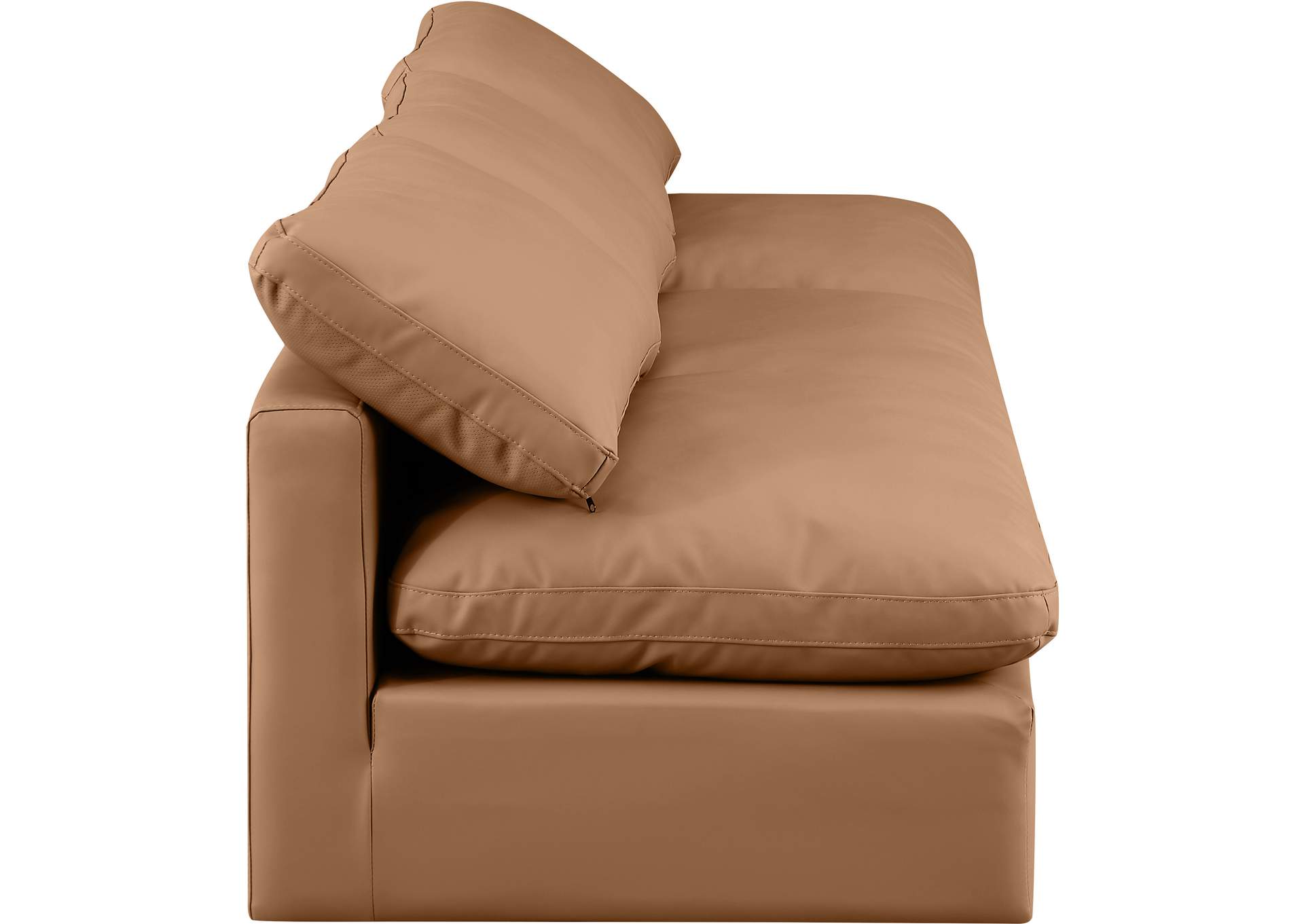 Indulge Cognac Faux Leather Modular Sofa,Meridian Furniture