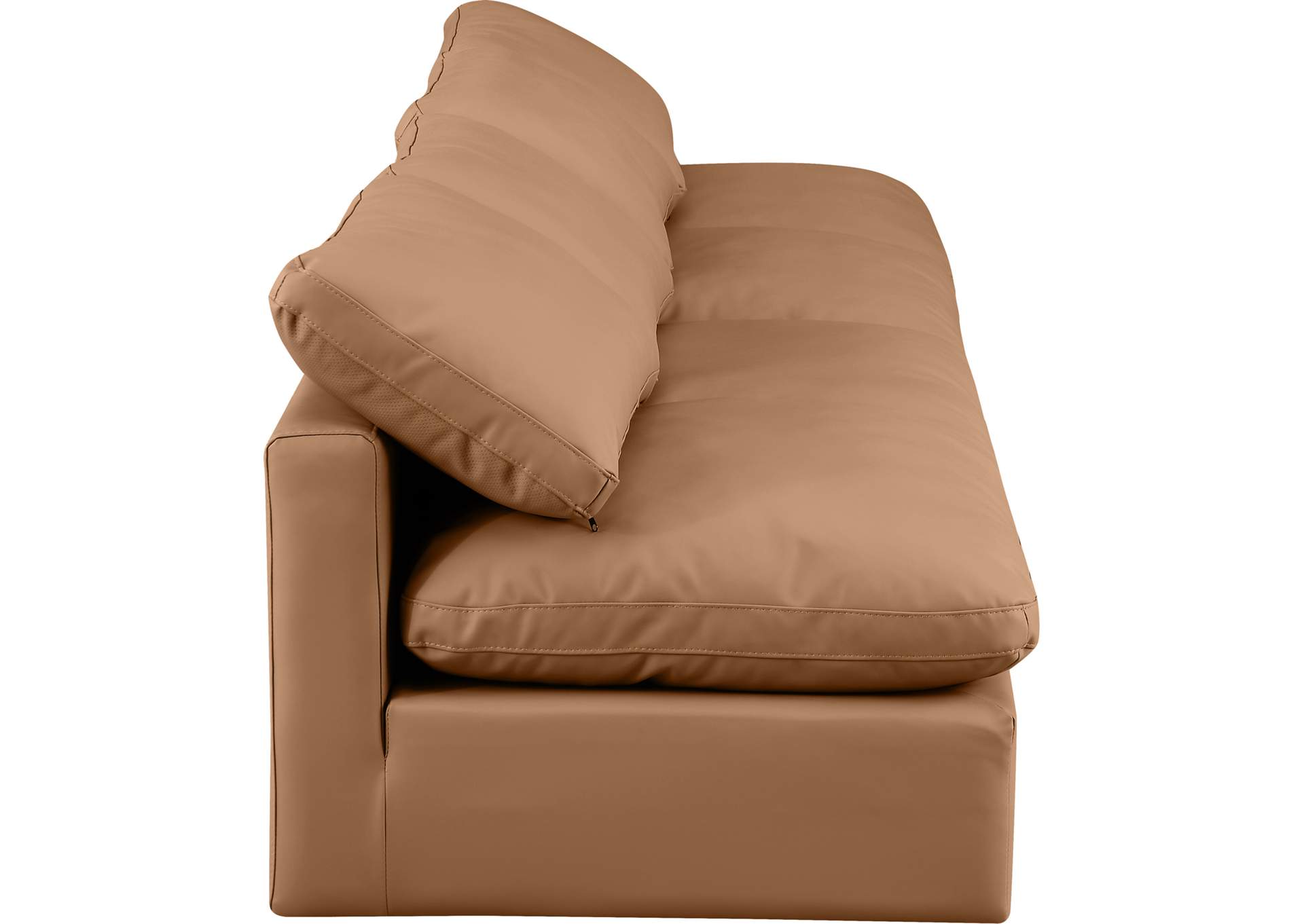 Indulge Cognac Faux Leather Modular Sofa,Meridian Furniture