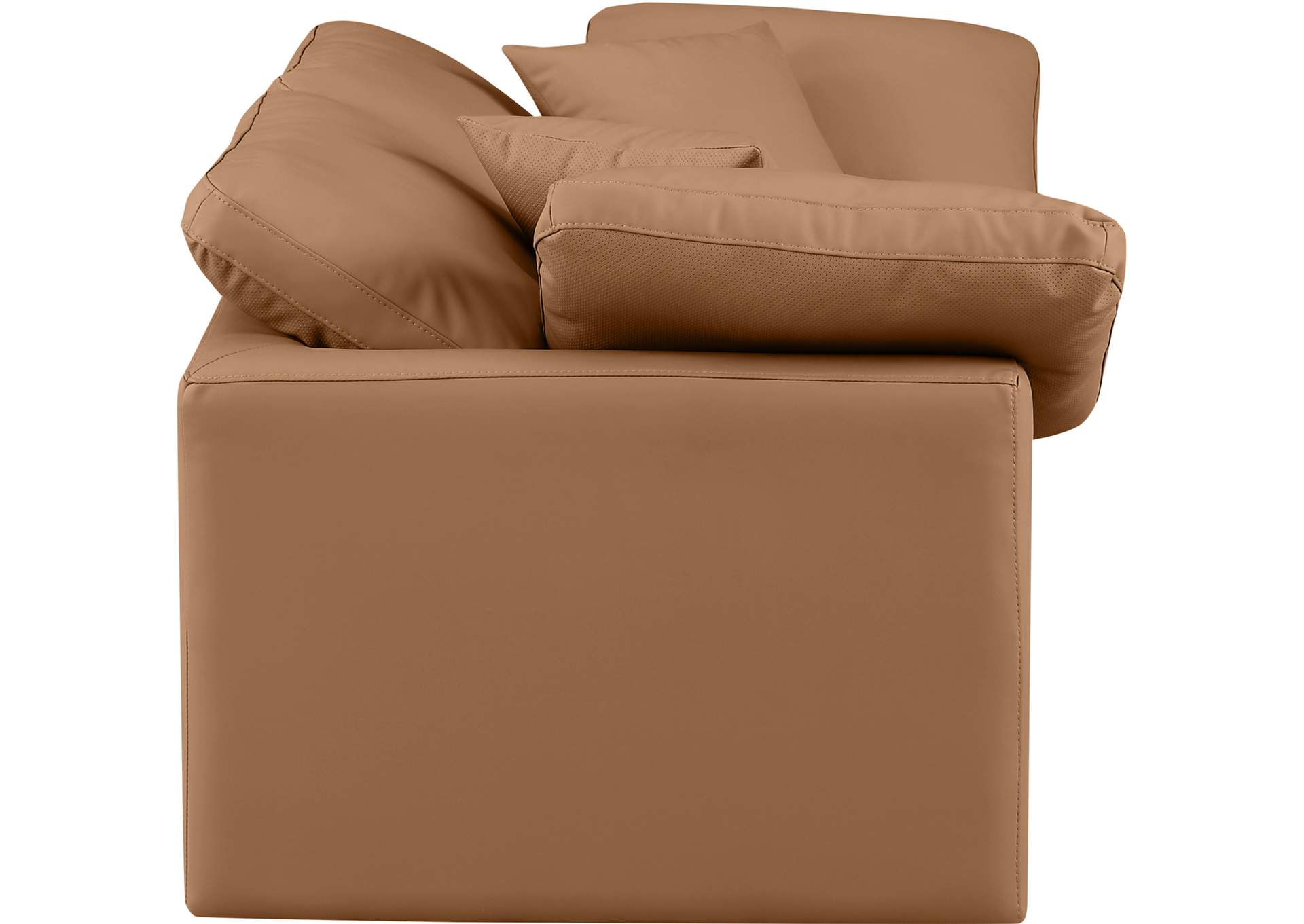 Indulge Cognac Faux Leather Modular Sofa,Meridian Furniture
