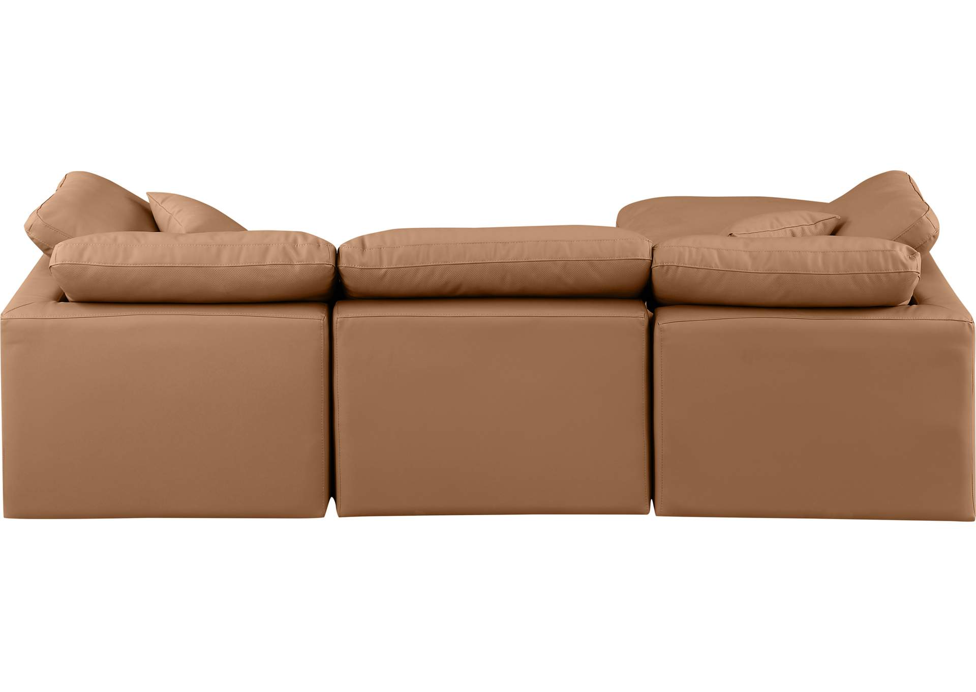 Indulge Cognac Faux Leather Modular Sectional,Meridian Furniture