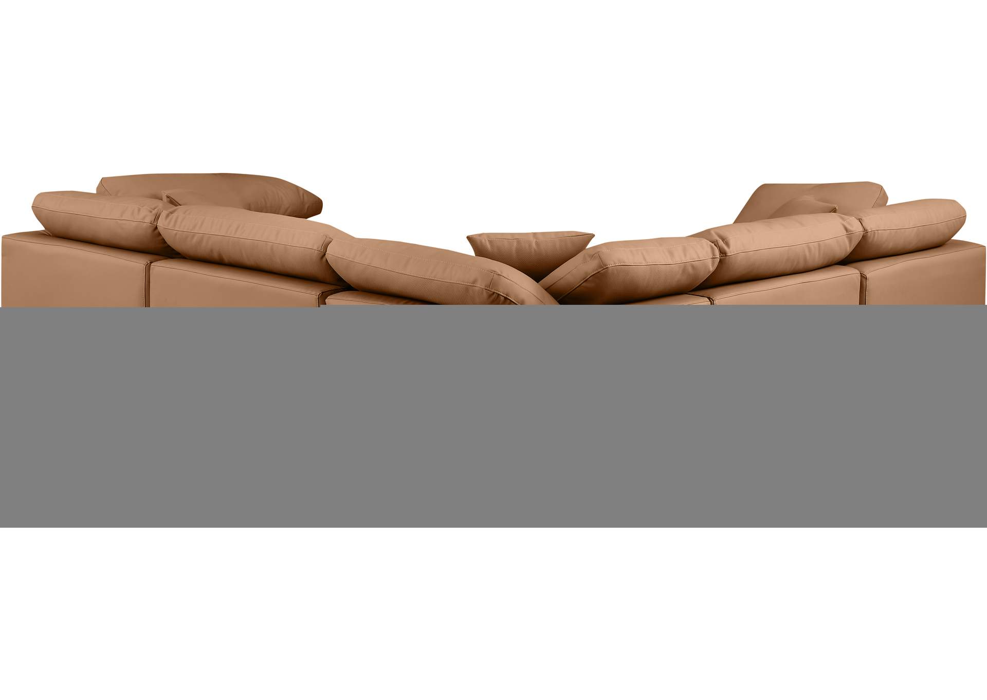 Indulge Cognac Faux Leather Modular Sectional,Meridian Furniture