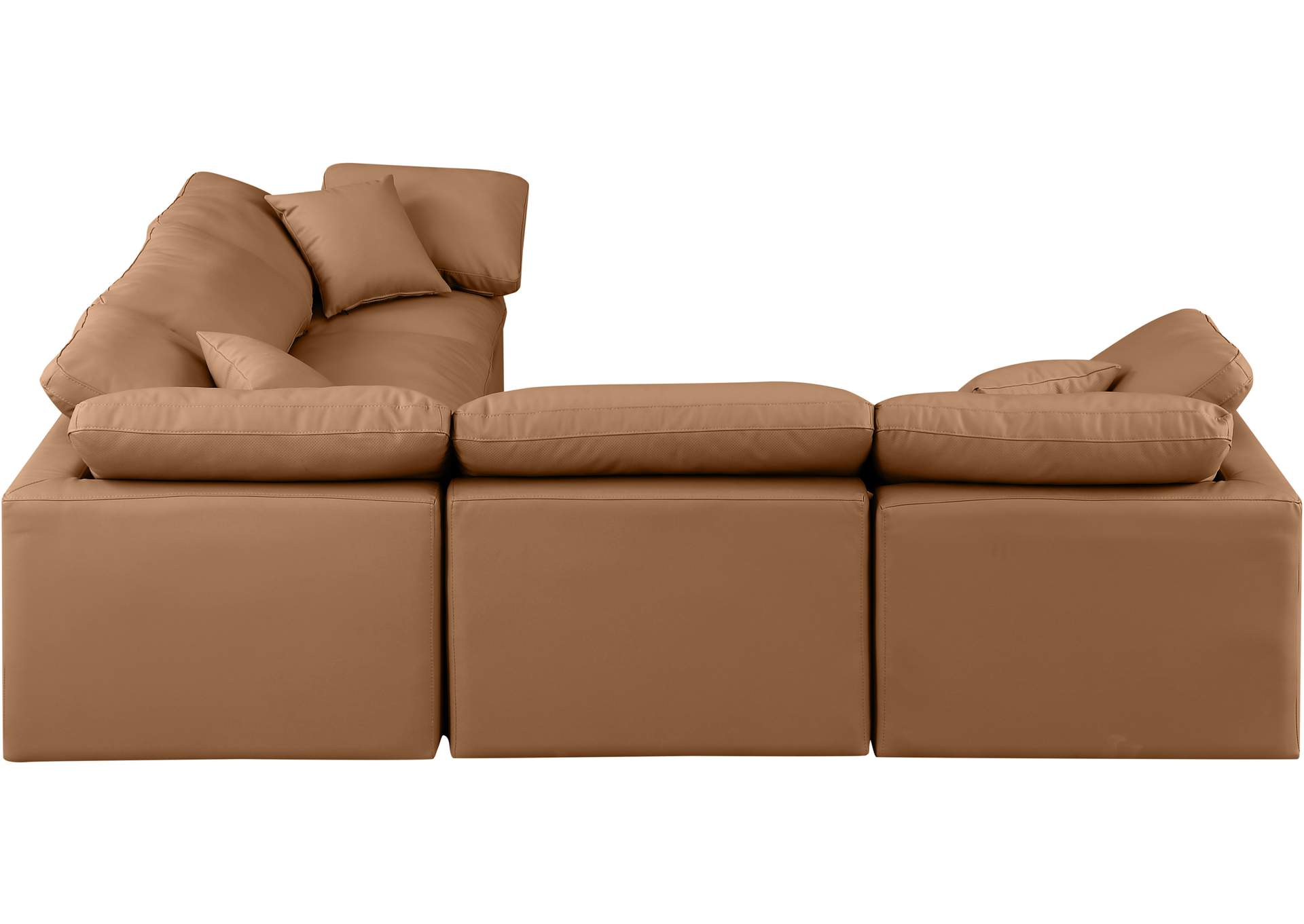 Indulge Cognac Faux Leather Modular Sectional,Meridian Furniture