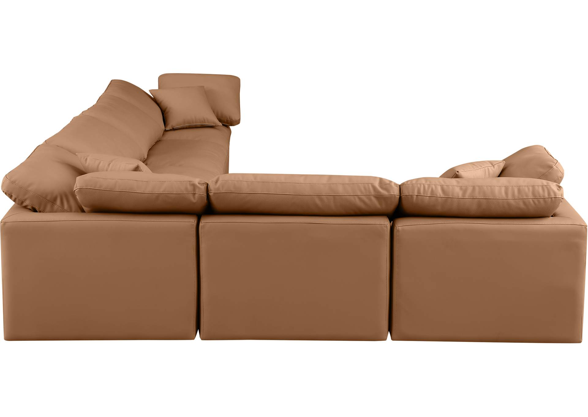 Indulge Cognac Faux Leather Modular Sectional,Meridian Furniture
