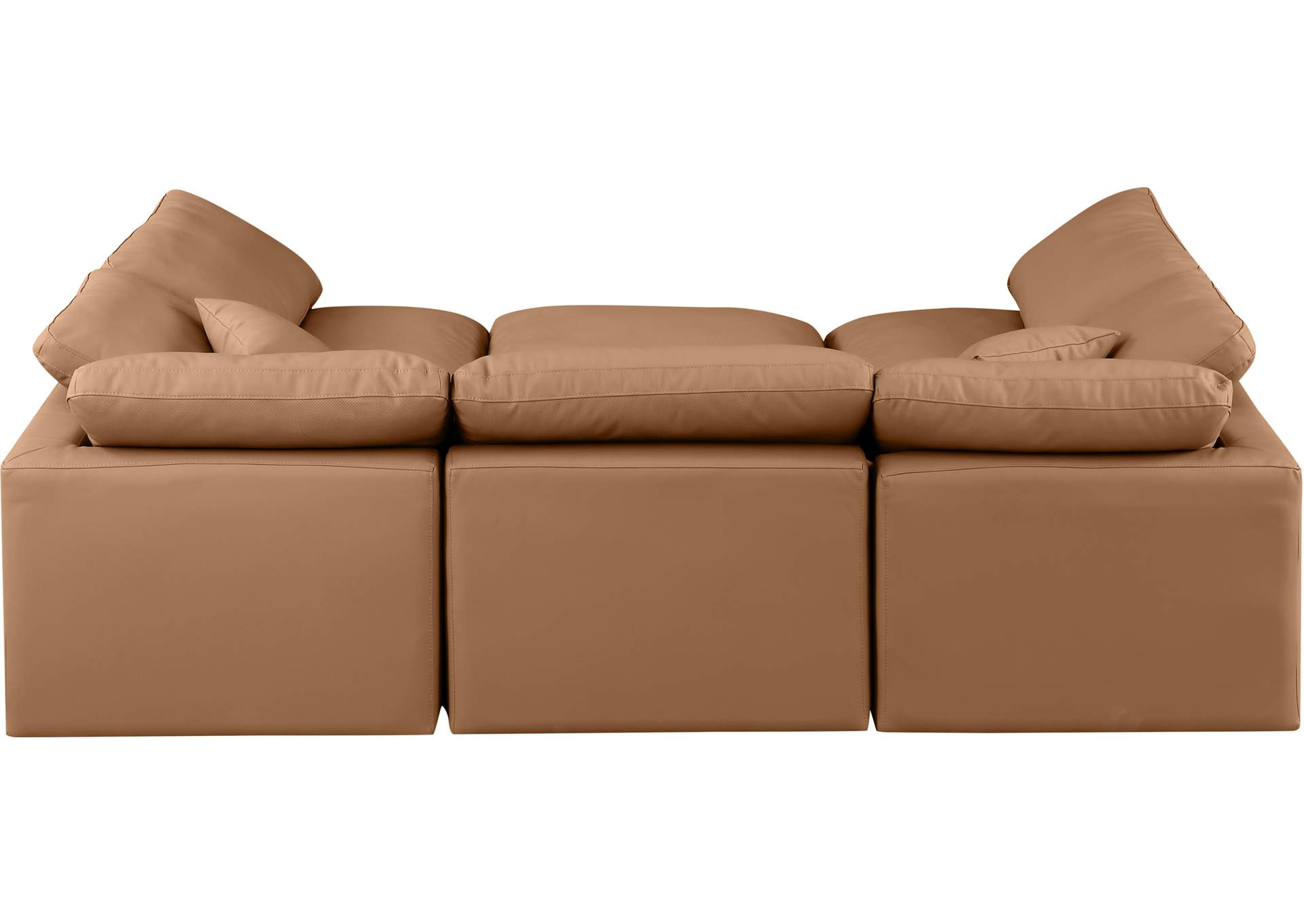 Indulge Cognac Faux Leather Modular Sectional,Meridian Furniture