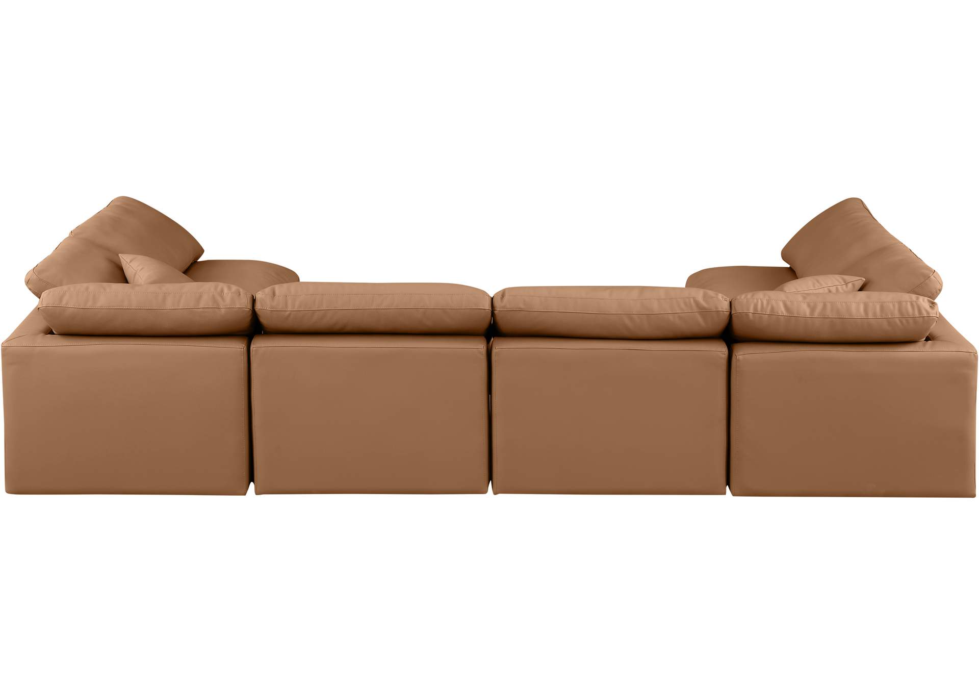 Indulge Cognac Faux Leather Modular Sectional,Meridian Furniture