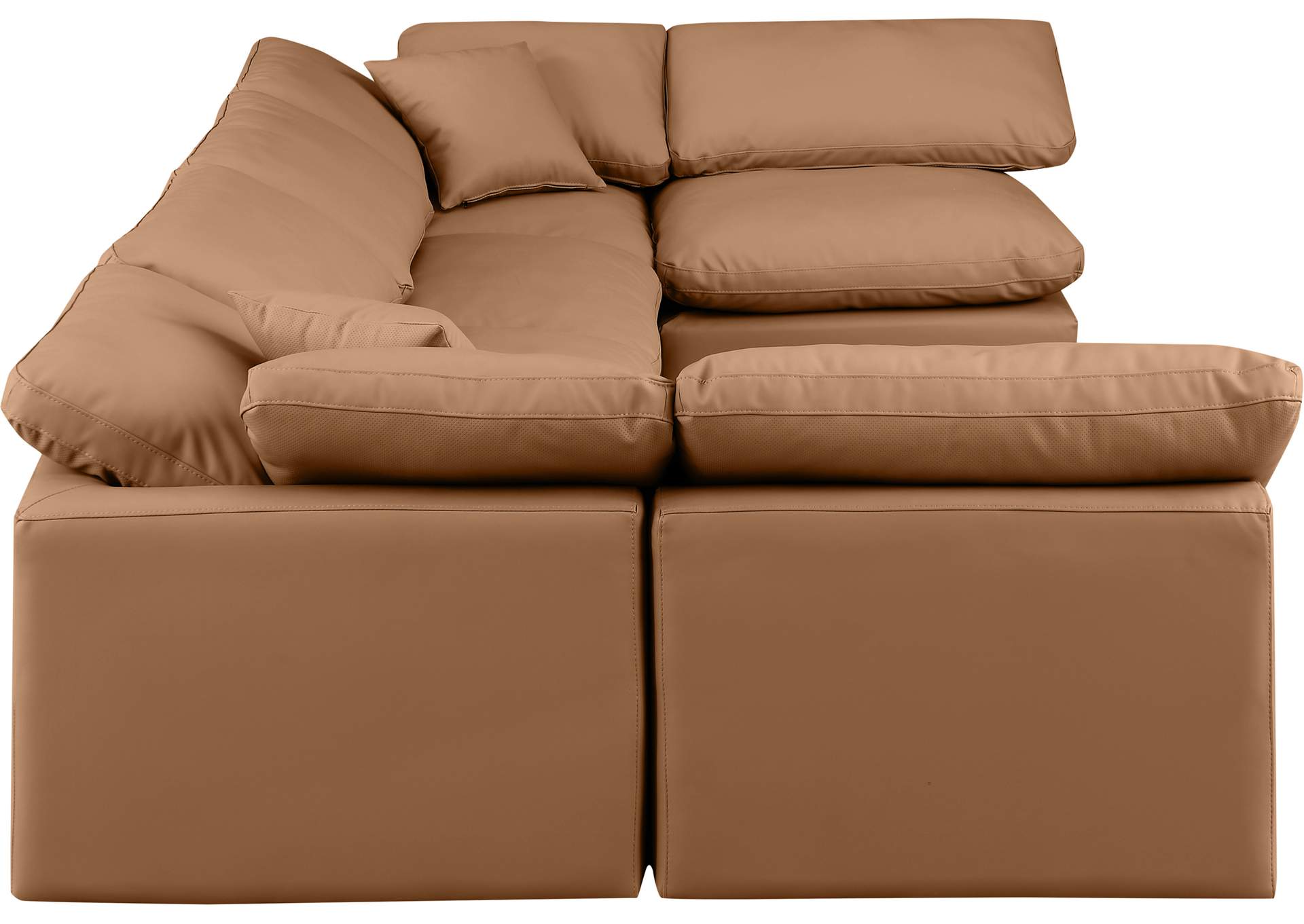Indulge Cognac Faux Leather Modular Sectional,Meridian Furniture