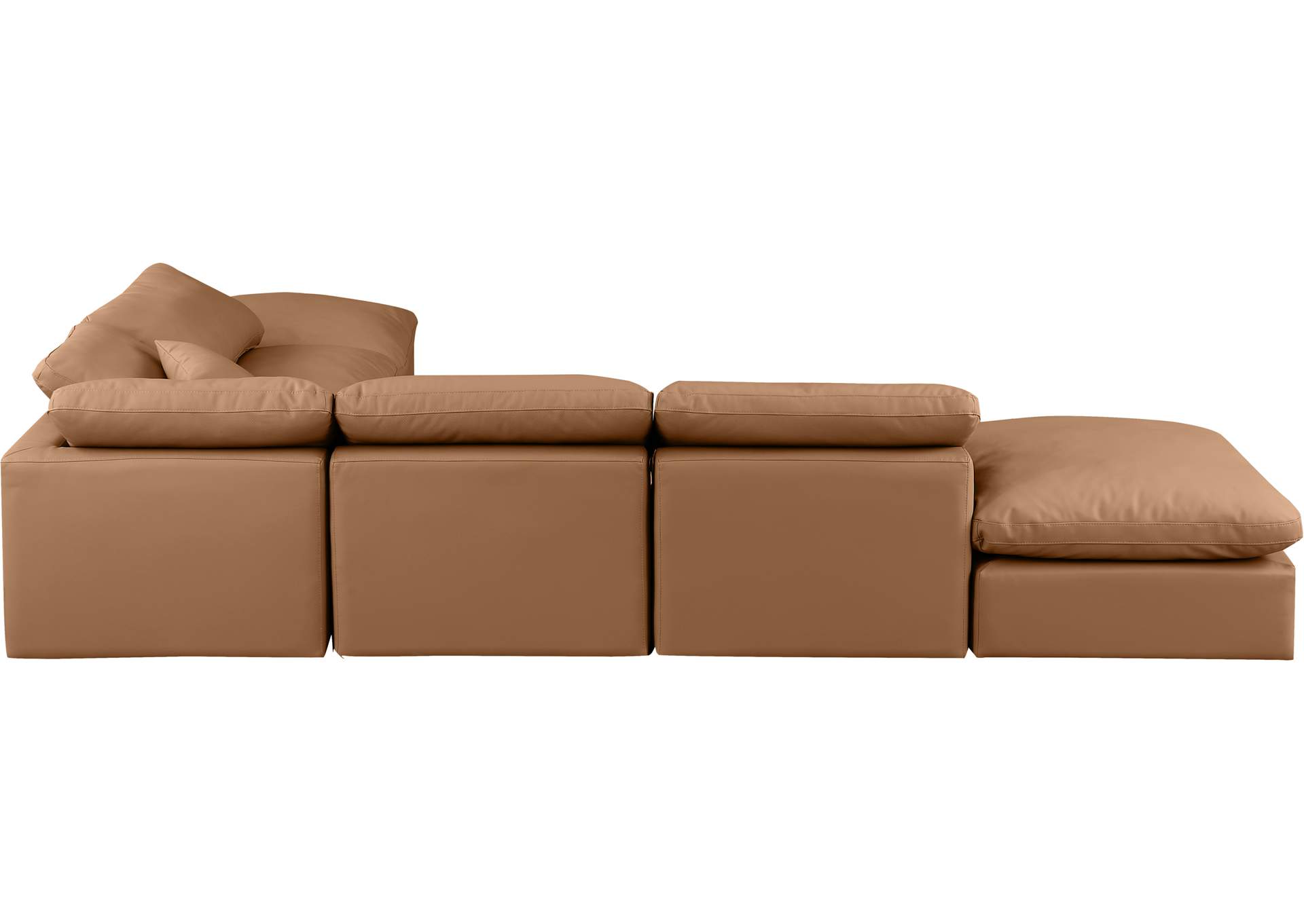 Indulge Cognac Faux Leather Modular Sectional,Meridian Furniture