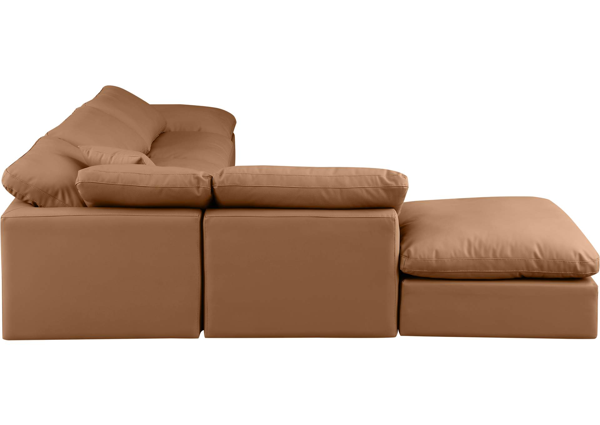 Indulge Cognac Faux Leather Modular Sectional,Meridian Furniture