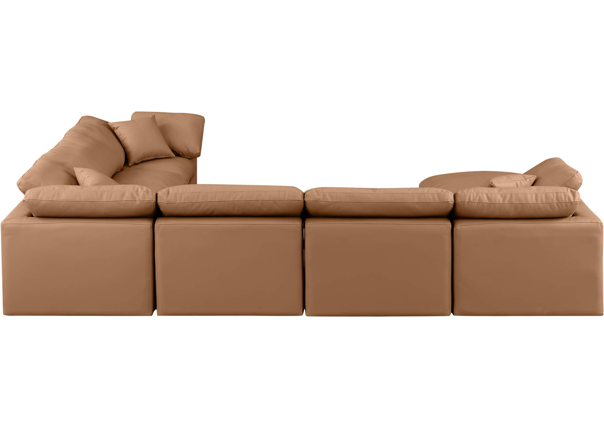 Indulge Cognac Faux Leather Modular Sectional,Meridian Furniture