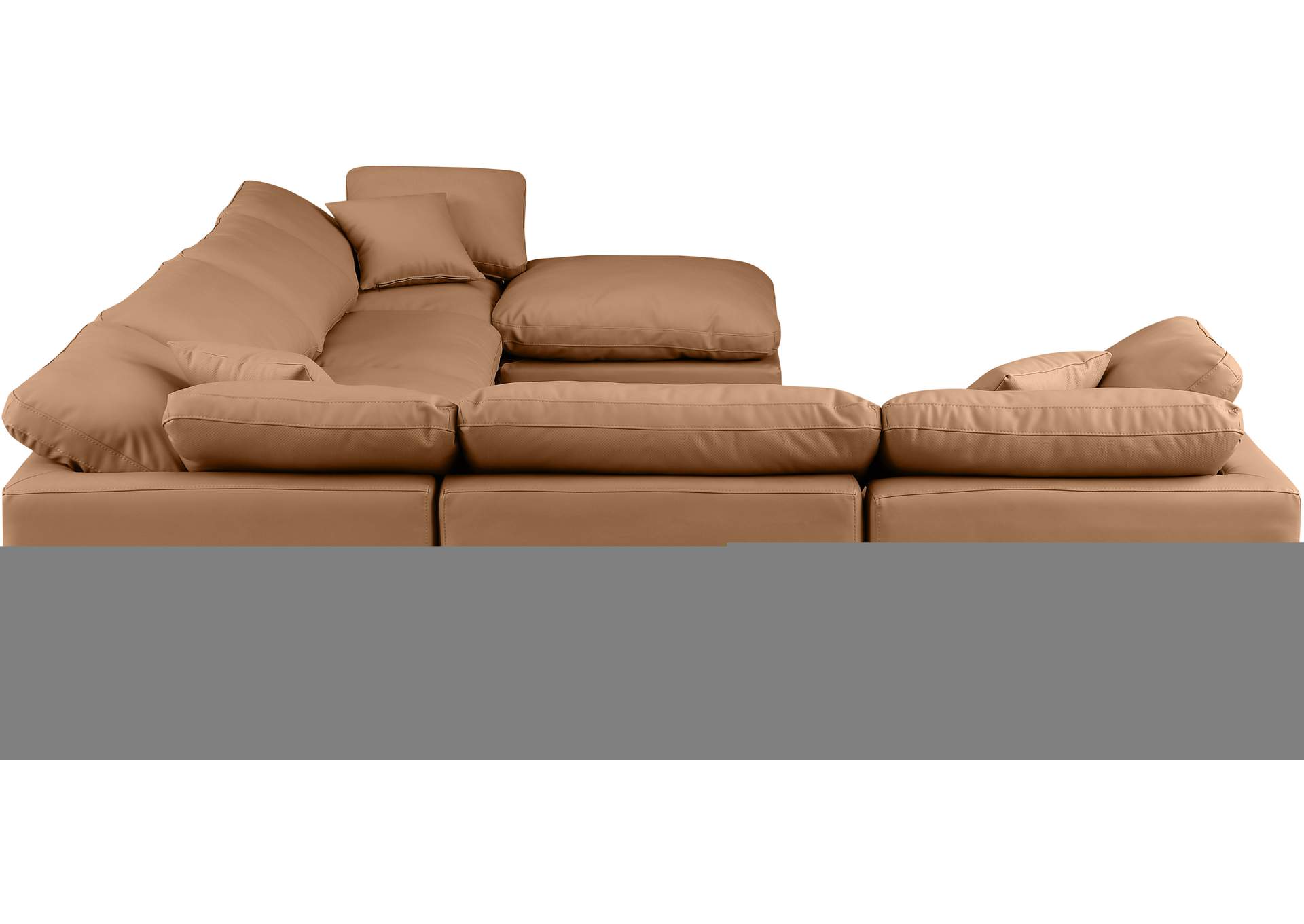 Indulge Cognac Faux Leather Modular Sectional,Meridian Furniture