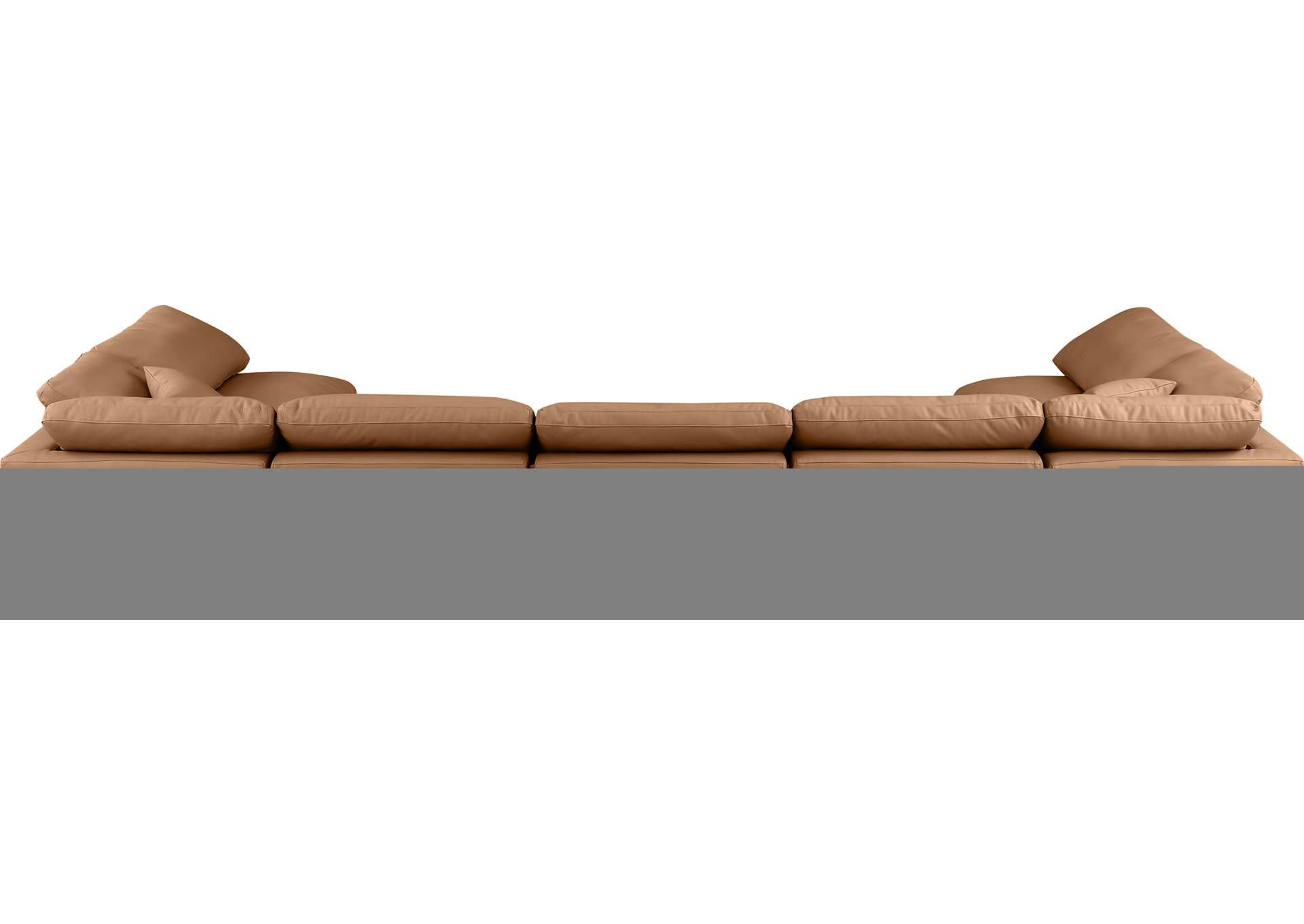 Indulge Cognac Faux Leather Modular Sectional,Meridian Furniture