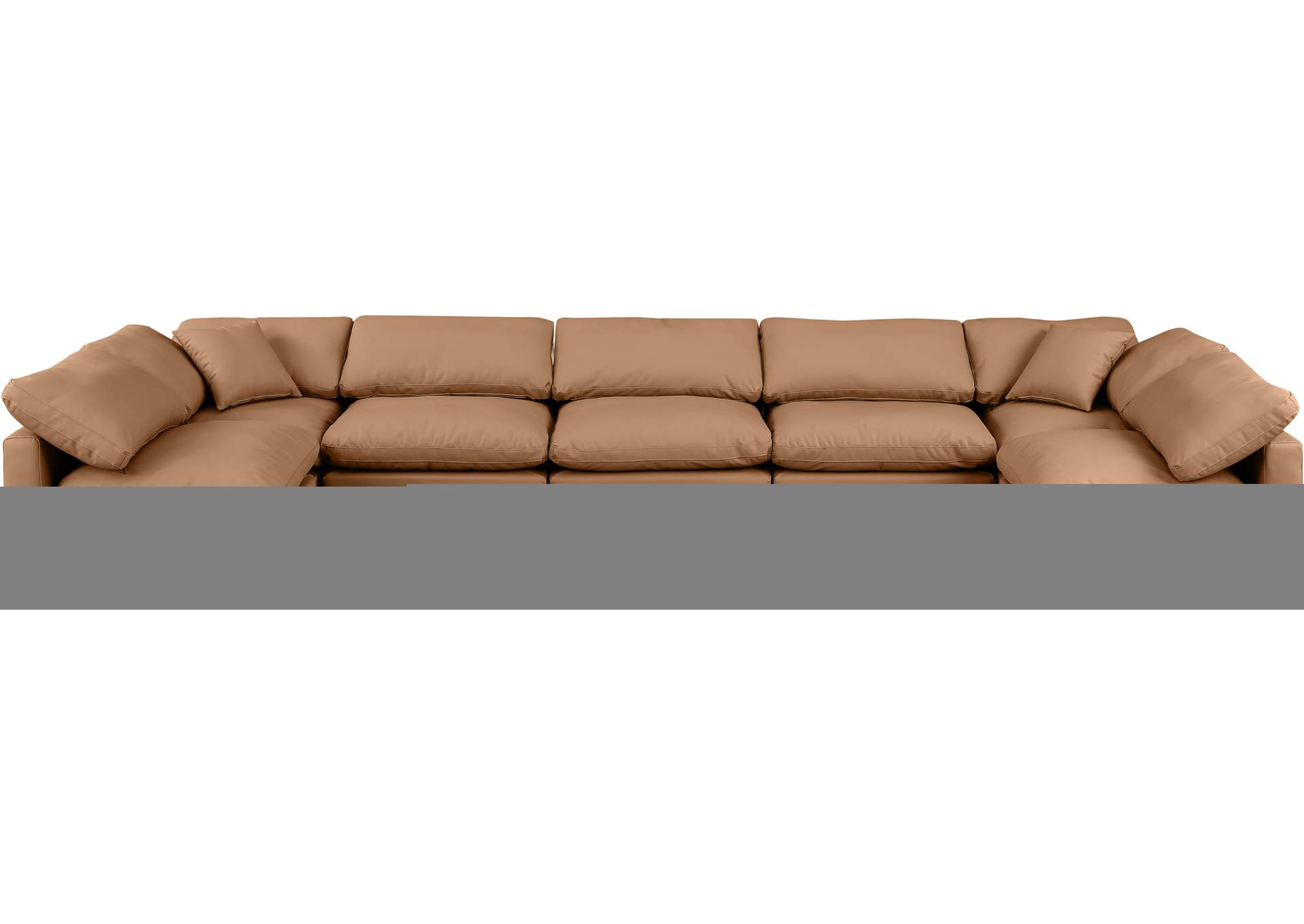 Indulge Cognac Faux Leather Modular Sectional,Meridian Furniture