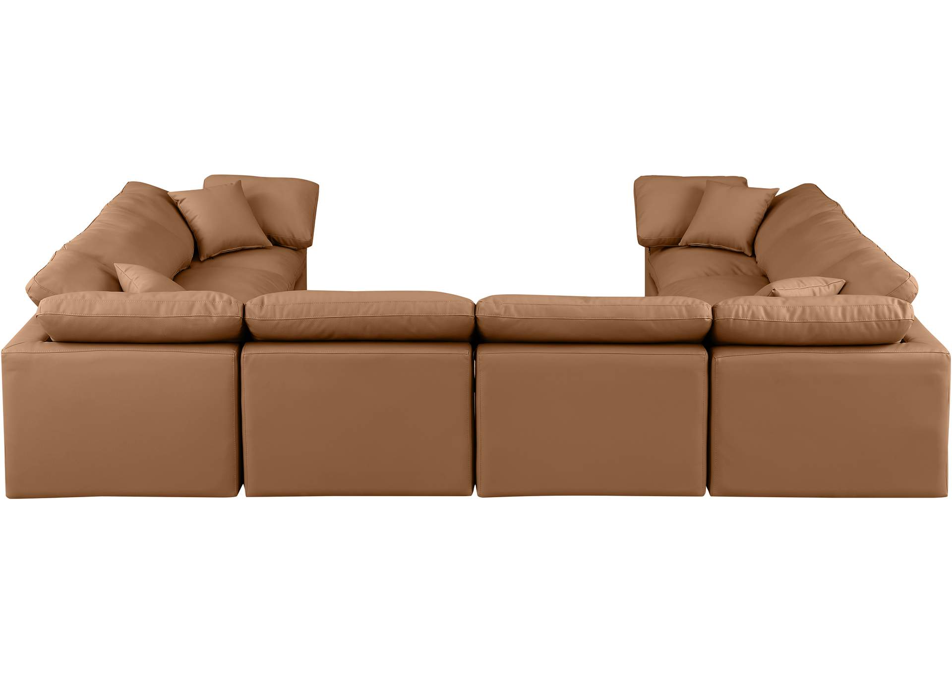 Indulge Cognac Faux Leather Modular Sectional,Meridian Furniture