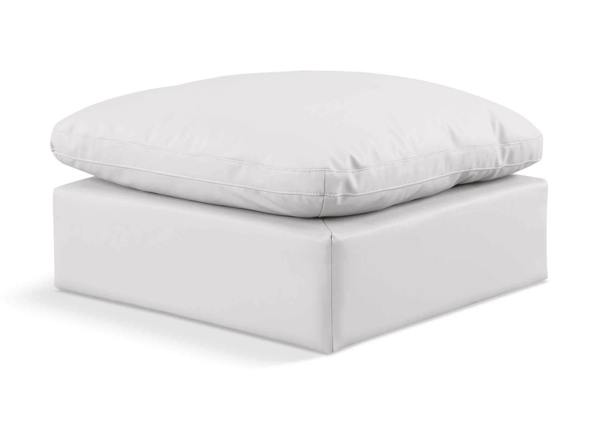 Indulge Cream Faux Leather Ottoman,Meridian Furniture