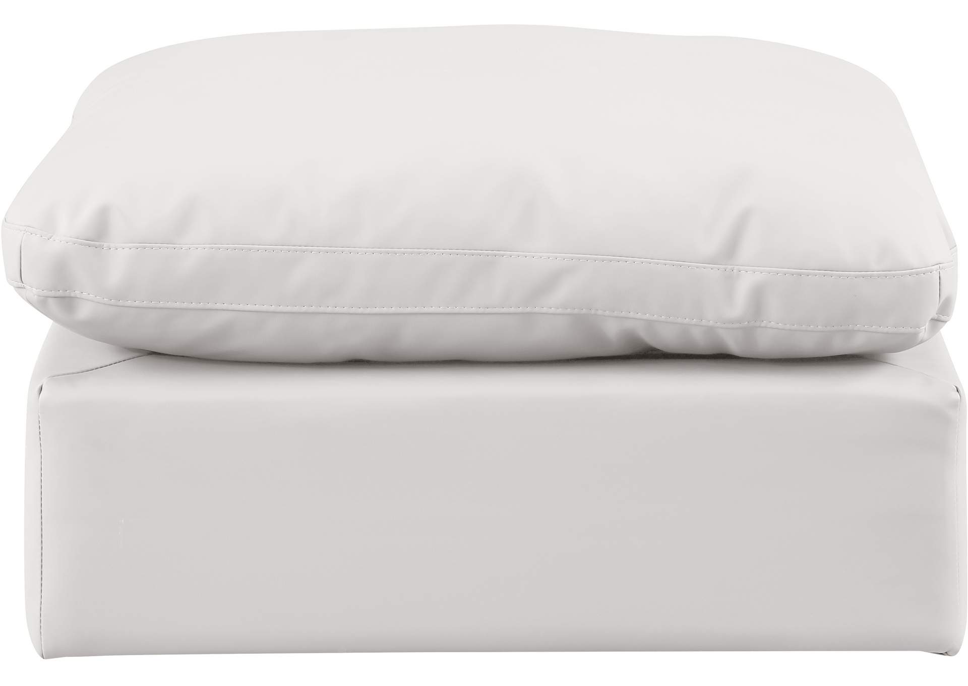 Indulge Cream Faux Leather Ottoman,Meridian Furniture