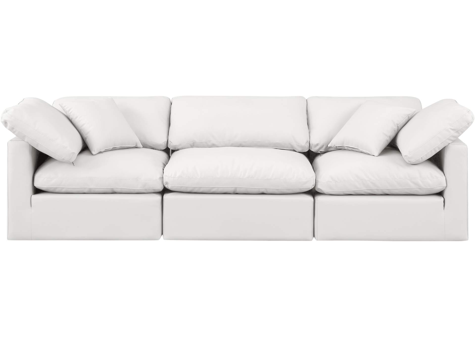 Indulge Cream Faux Leather Modular Sofa,Meridian Furniture