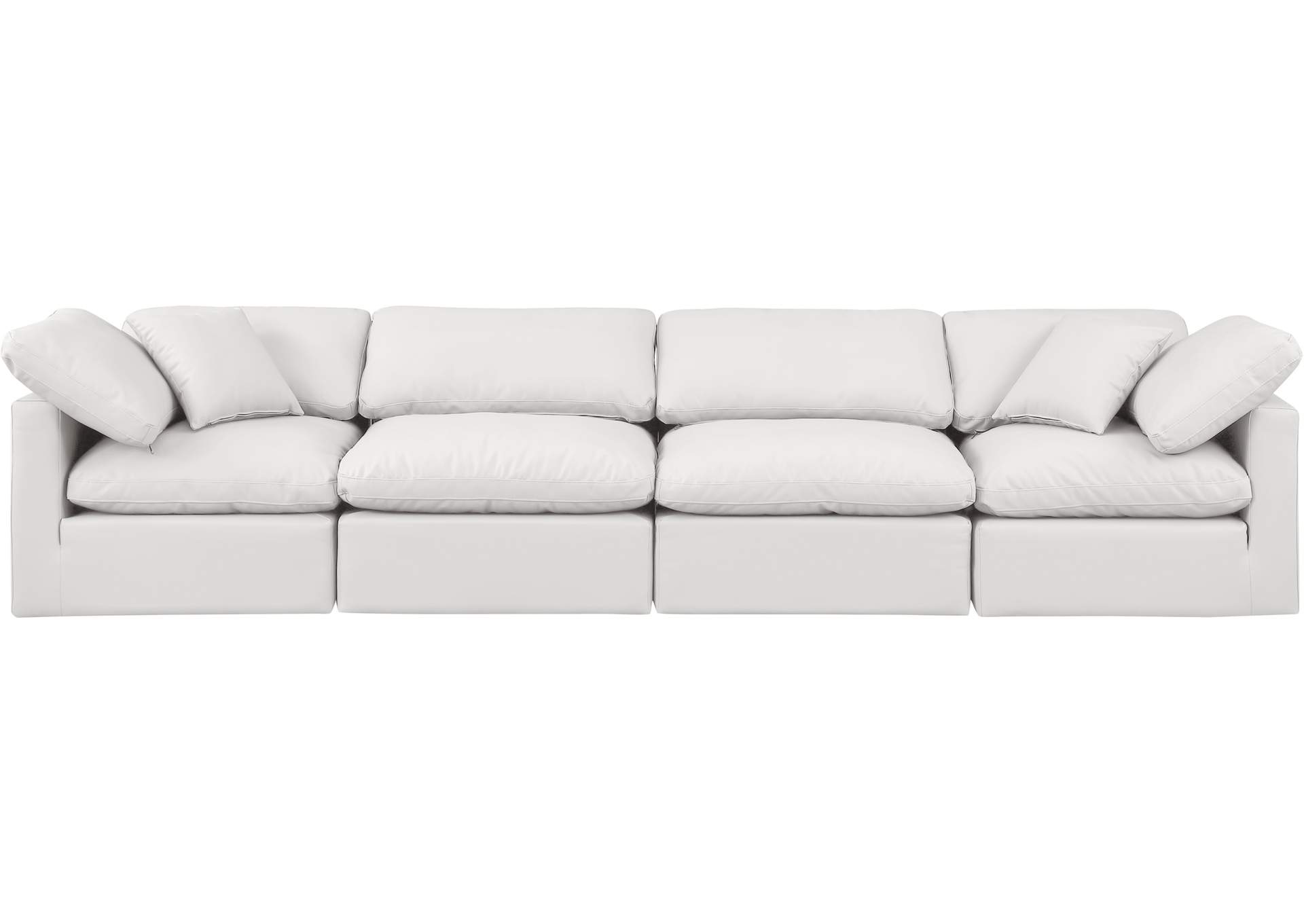 Indulge Cream Faux Leather Modular Sofa,Meridian Furniture