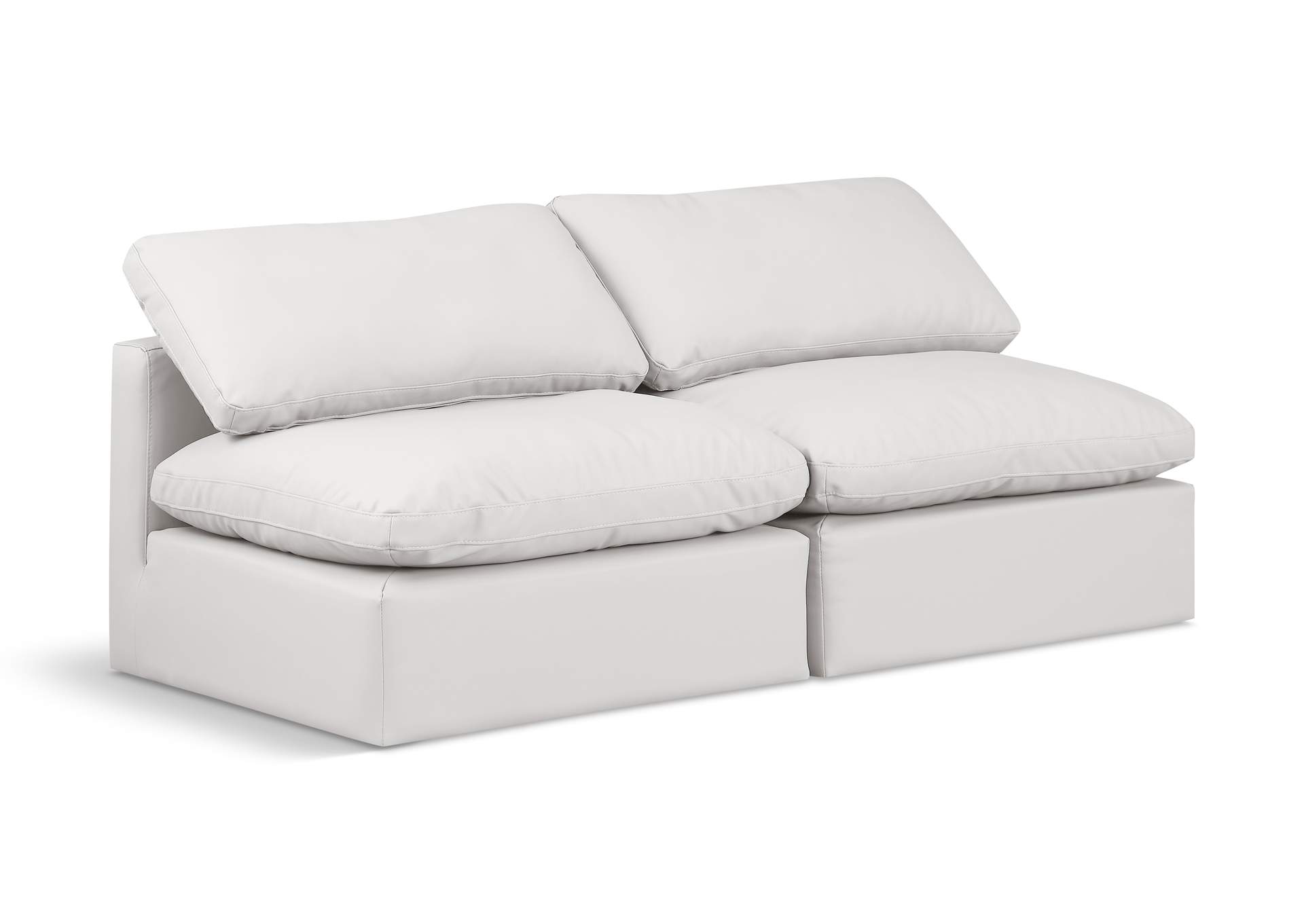 Indulge Cream Faux Leather Modular Sofa,Meridian Furniture
