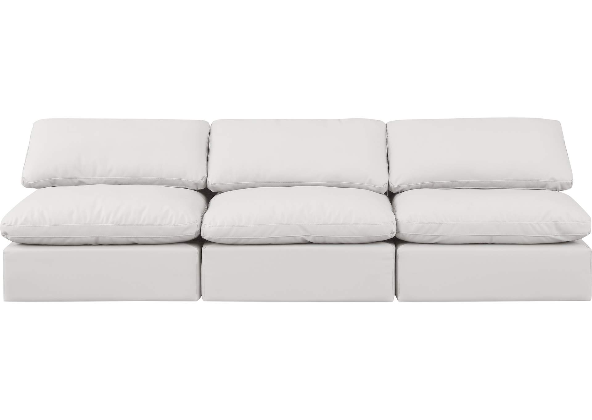 Indulge Cream Faux Leather Modular Sofa,Meridian Furniture