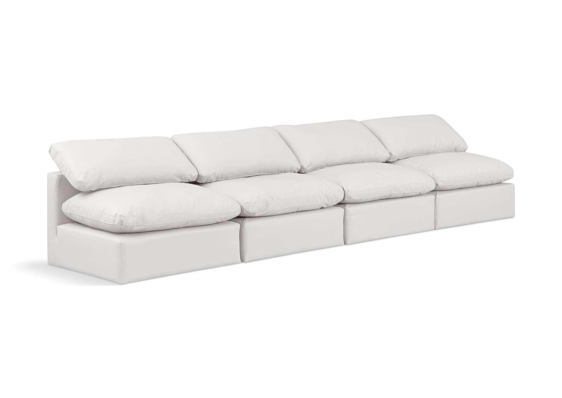 Indulge Cream Faux Leather Modular Sofa,Meridian Furniture