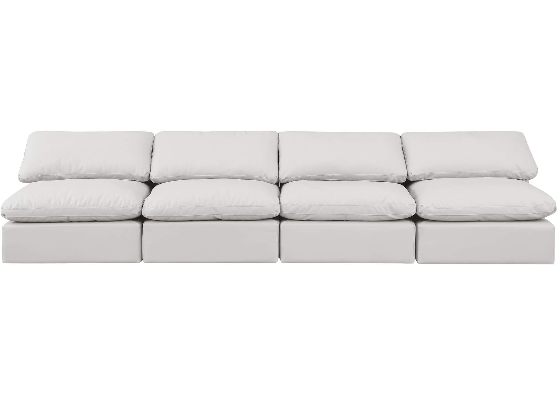 Indulge Cream Faux Leather Modular Sofa,Meridian Furniture