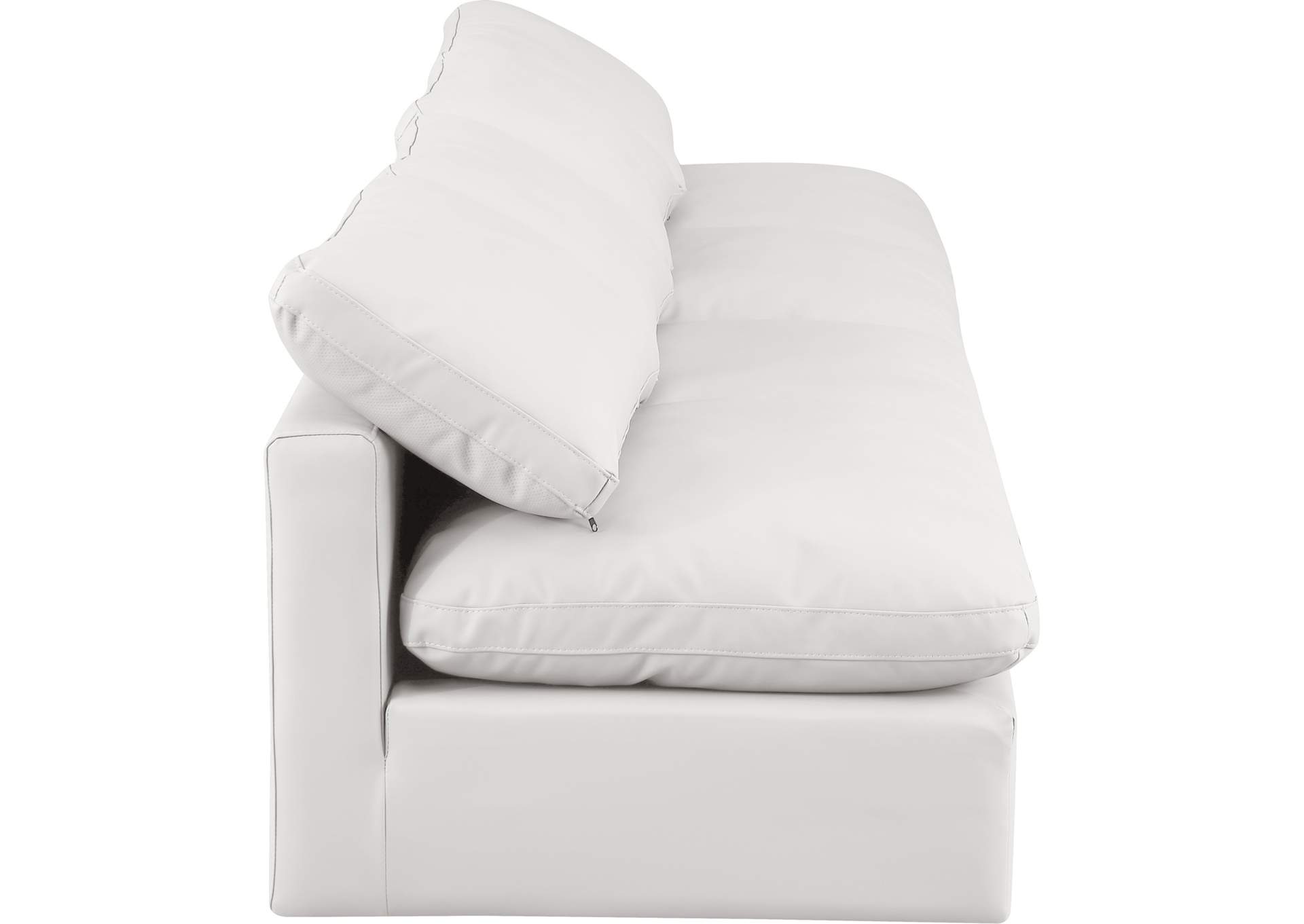 Indulge Cream Faux Leather Modular Sofa,Meridian Furniture
