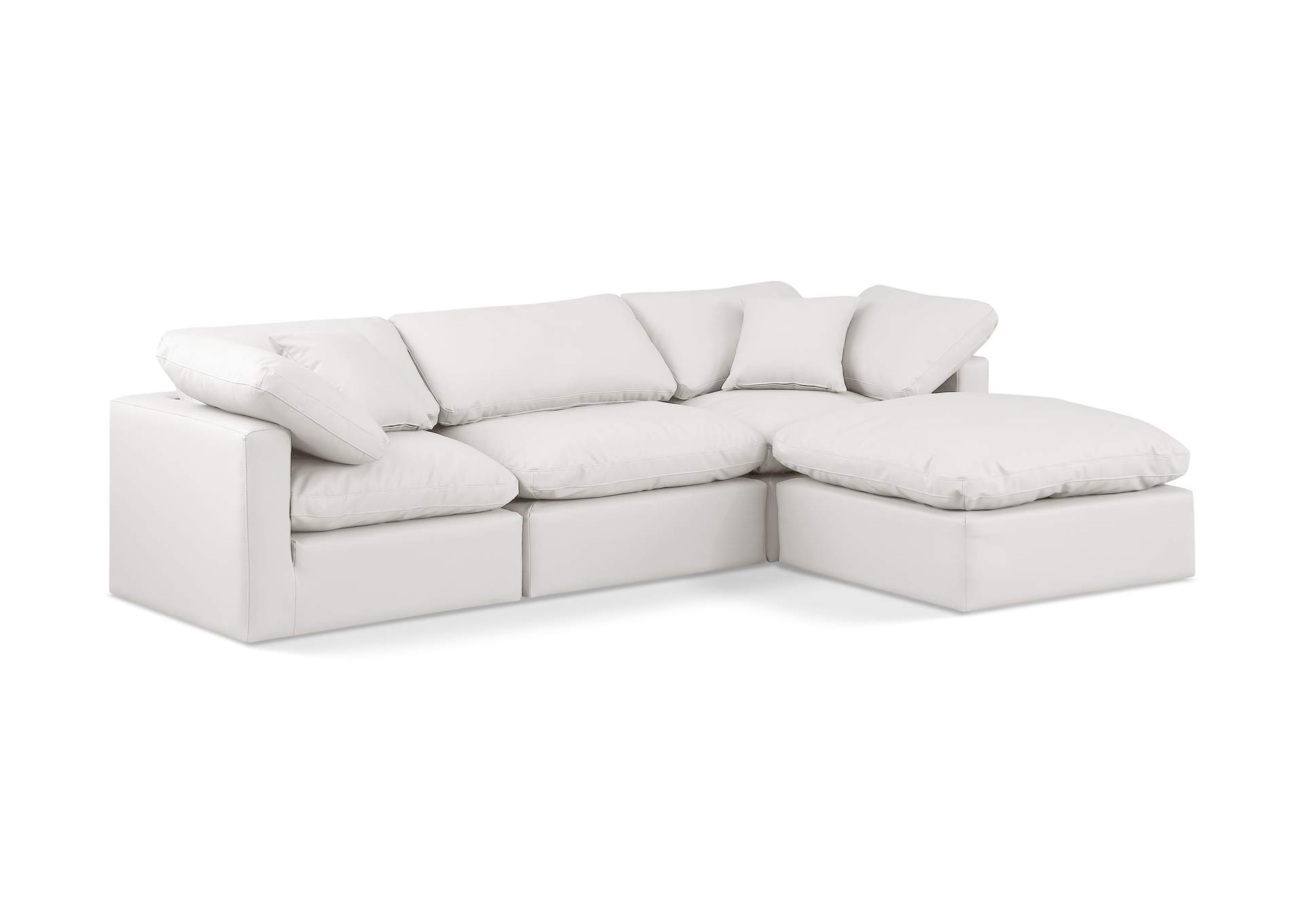 Indulge Cream Faux Leather Modular Sectional,Meridian Furniture