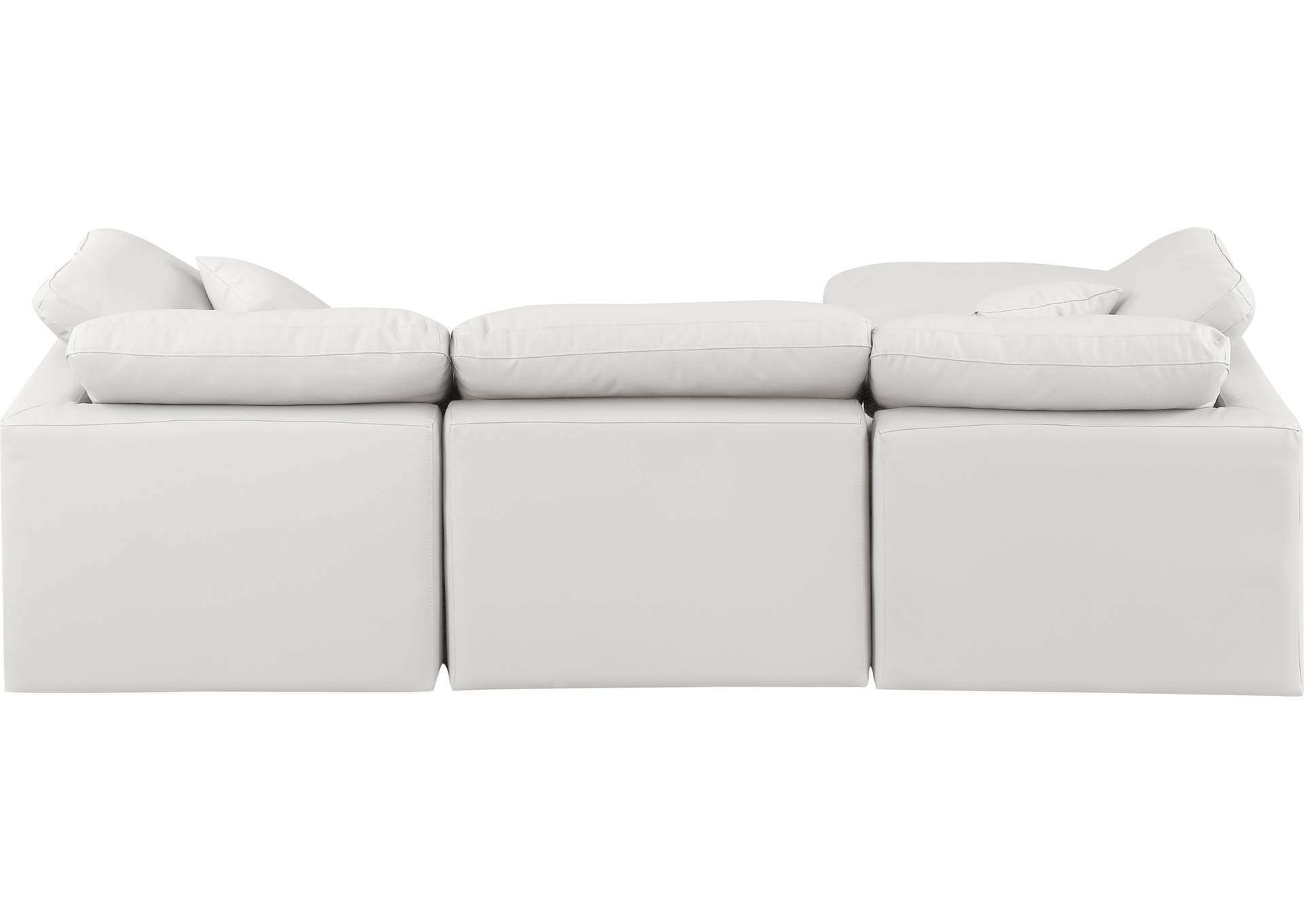 Indulge Cream Faux Leather Modular Sectional,Meridian Furniture