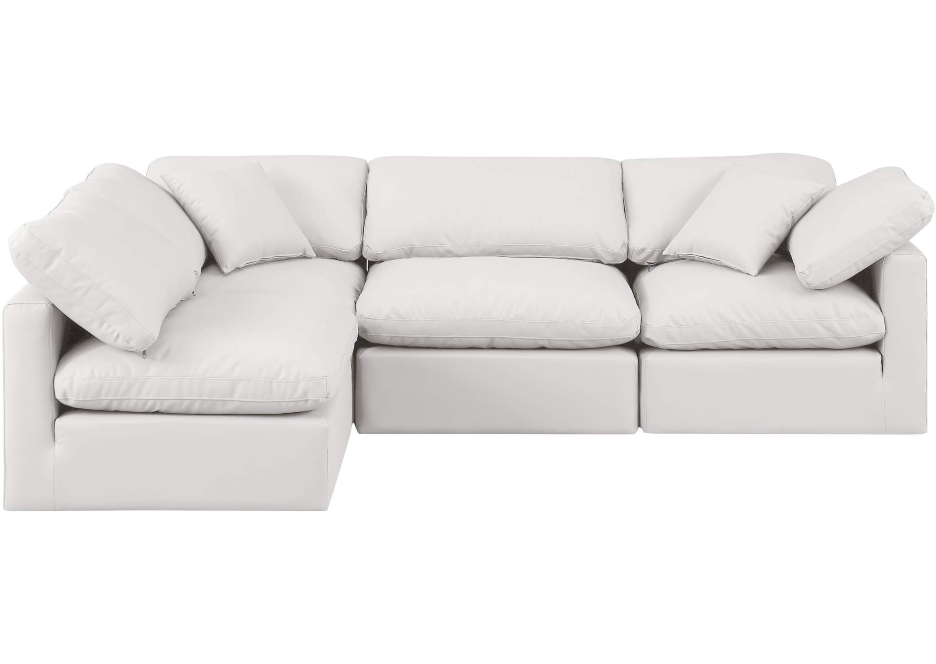 Indulge Cream Faux Leather Modular Sectional,Meridian Furniture