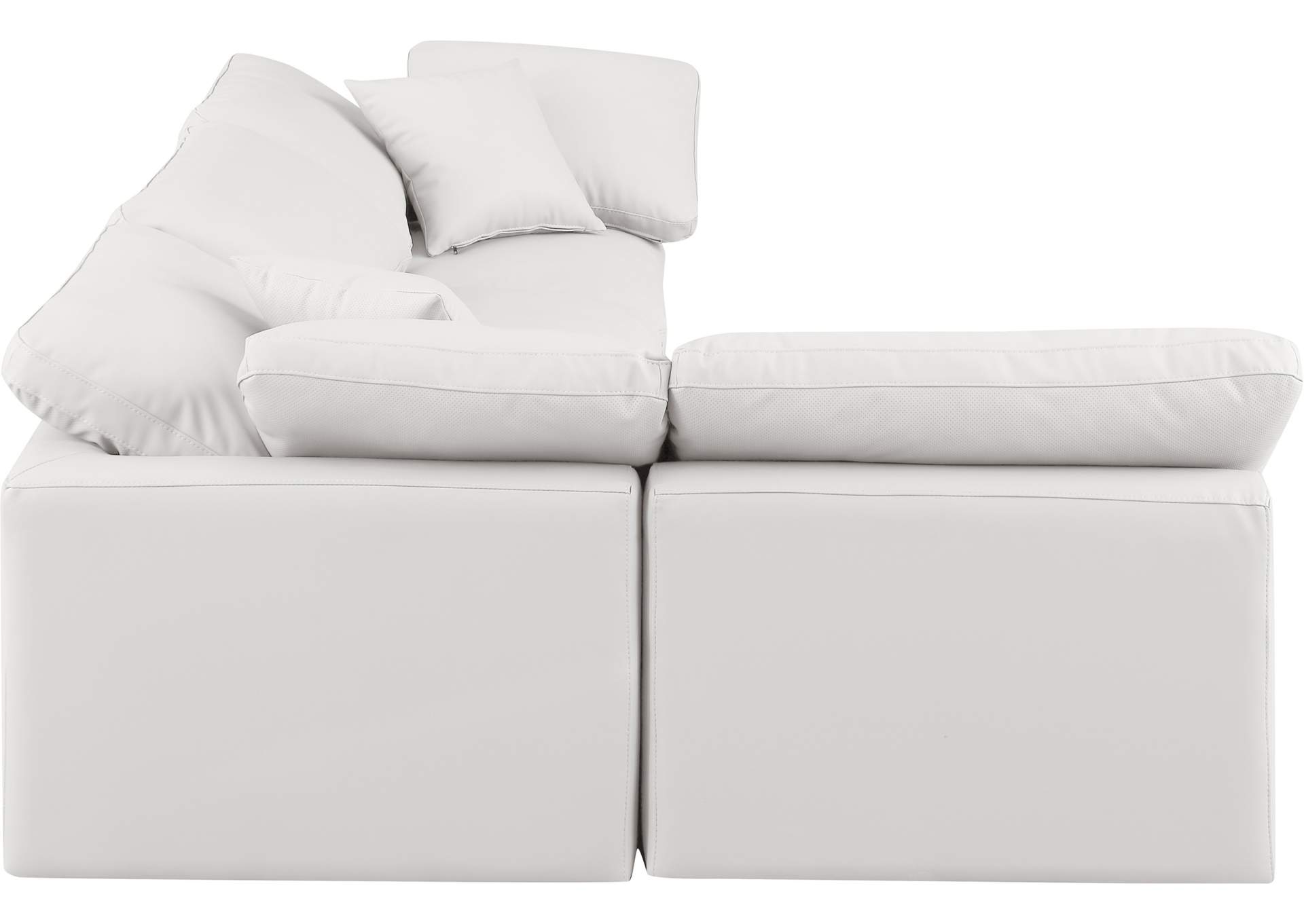 Indulge Cream Faux Leather Modular Sectional,Meridian Furniture