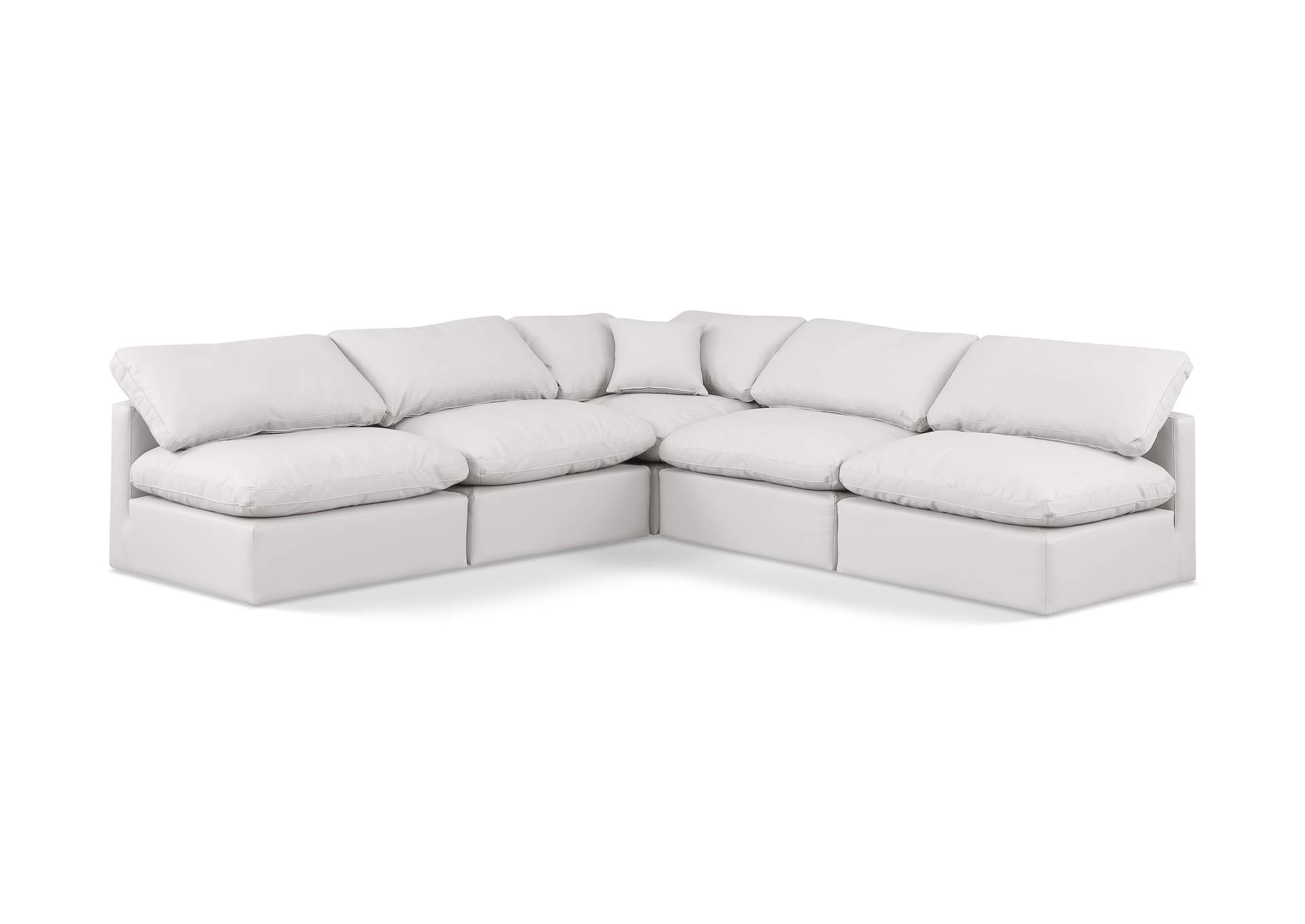 Indulge Cream Faux Leather Modular Sectional,Meridian Furniture