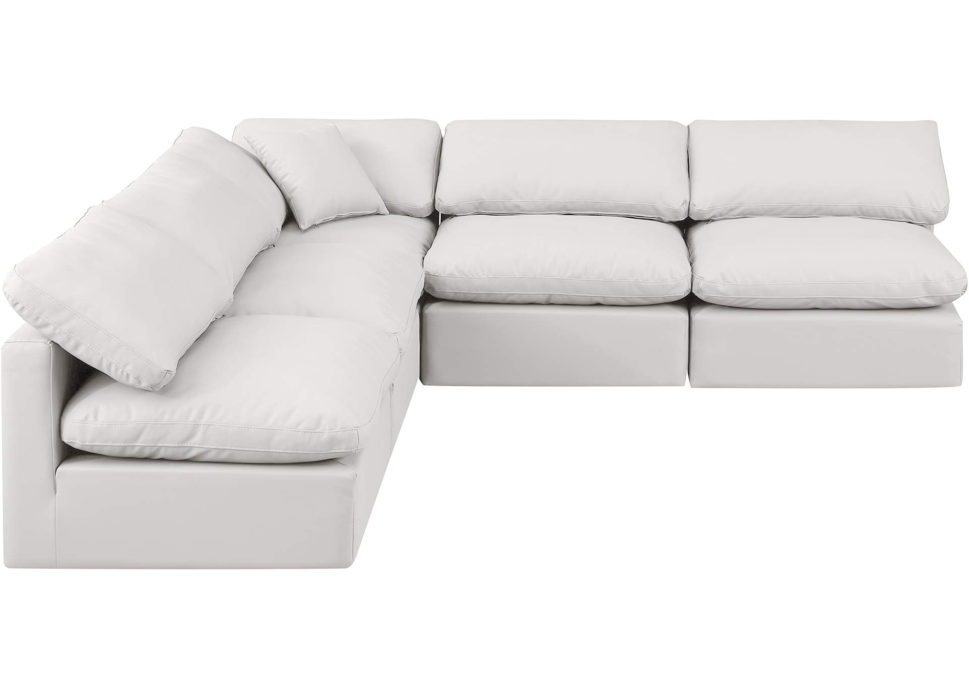 Indulge Cream Faux Leather Modular Sectional,Meridian Furniture