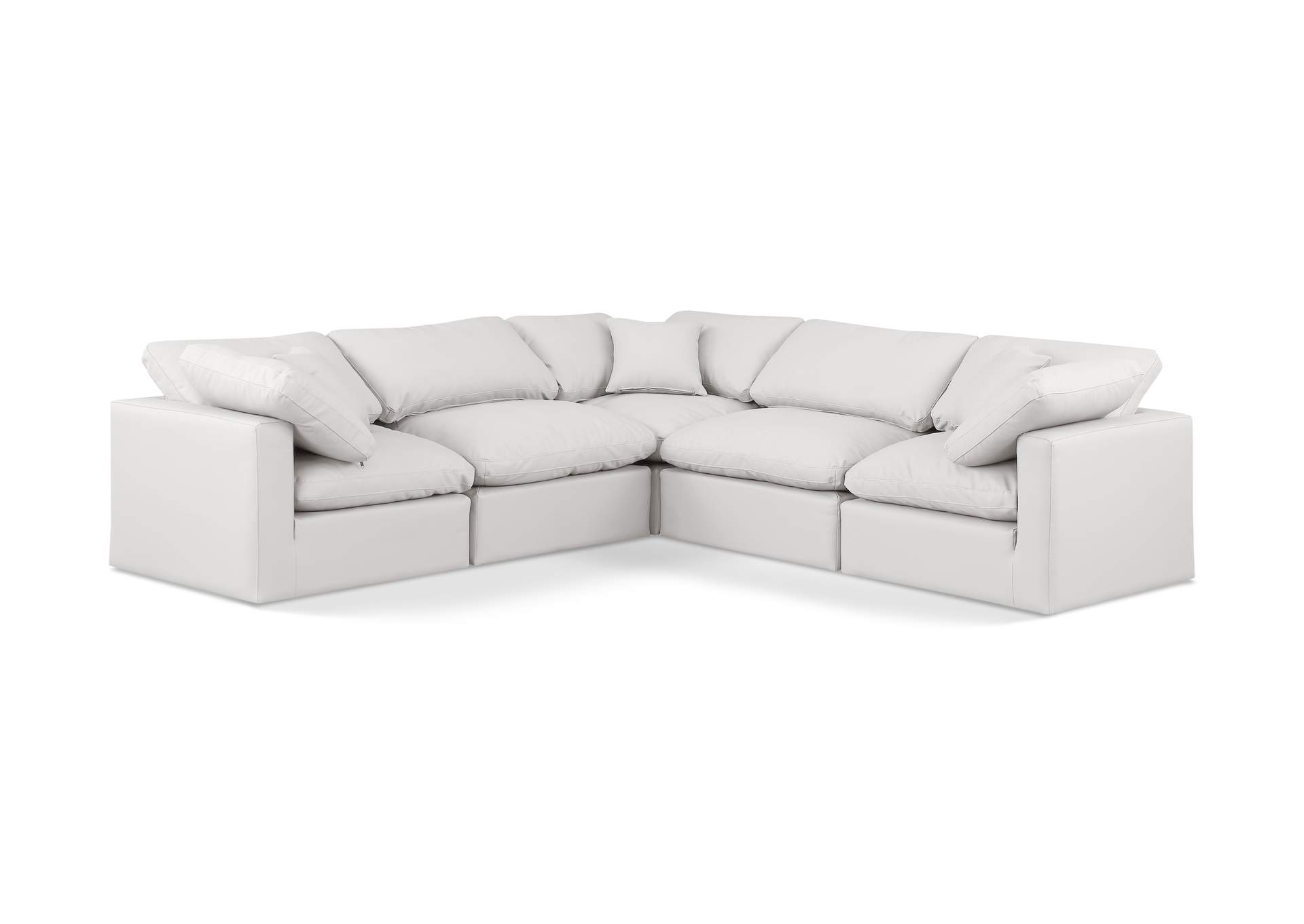 Indulge Cream Faux Leather Modular Sectional,Meridian Furniture