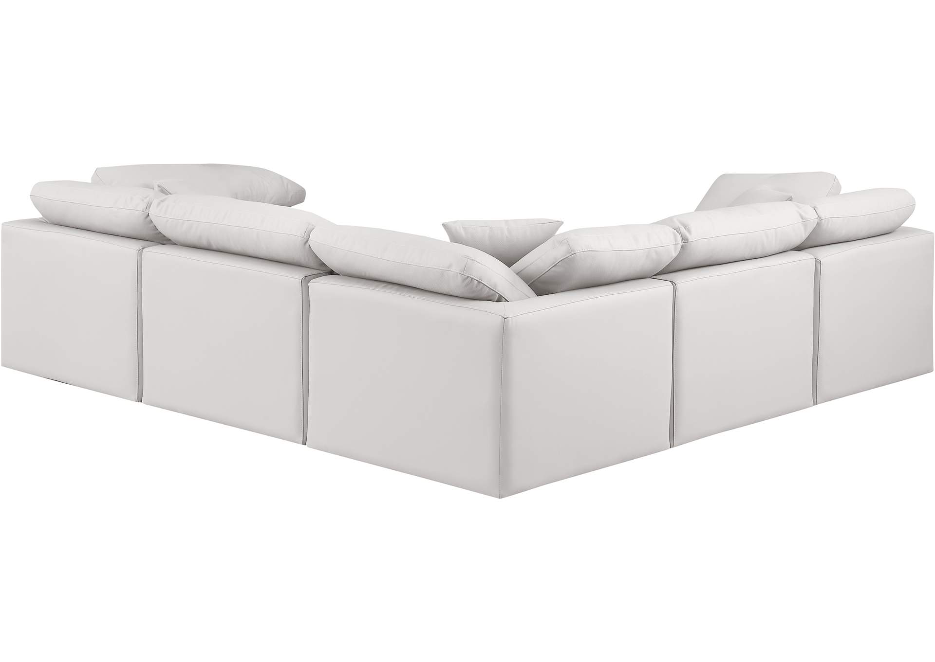 Indulge Cream Faux Leather Modular Sectional,Meridian Furniture