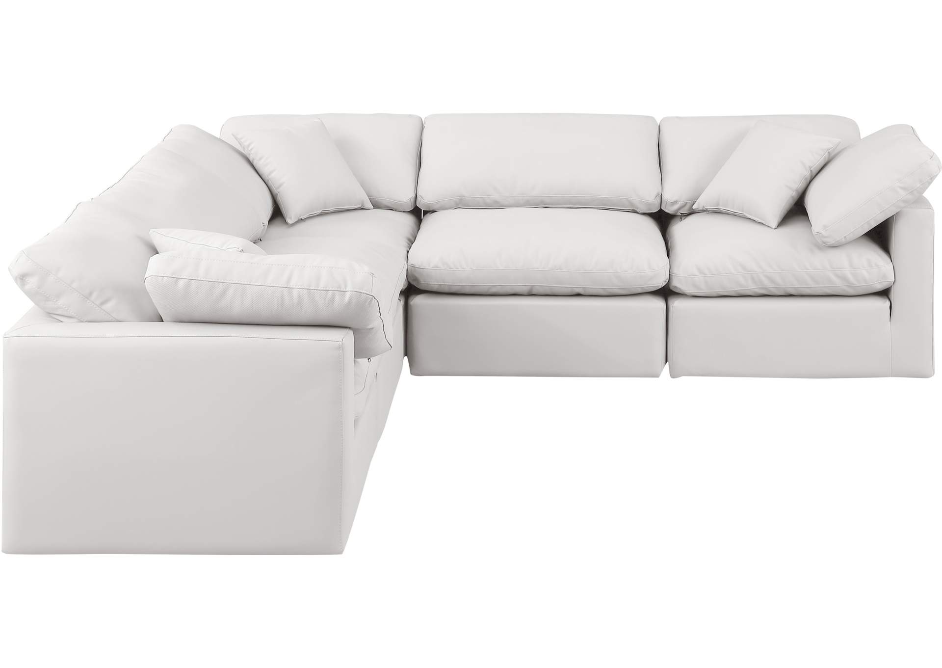 Indulge Cream Faux Leather Modular Sectional,Meridian Furniture