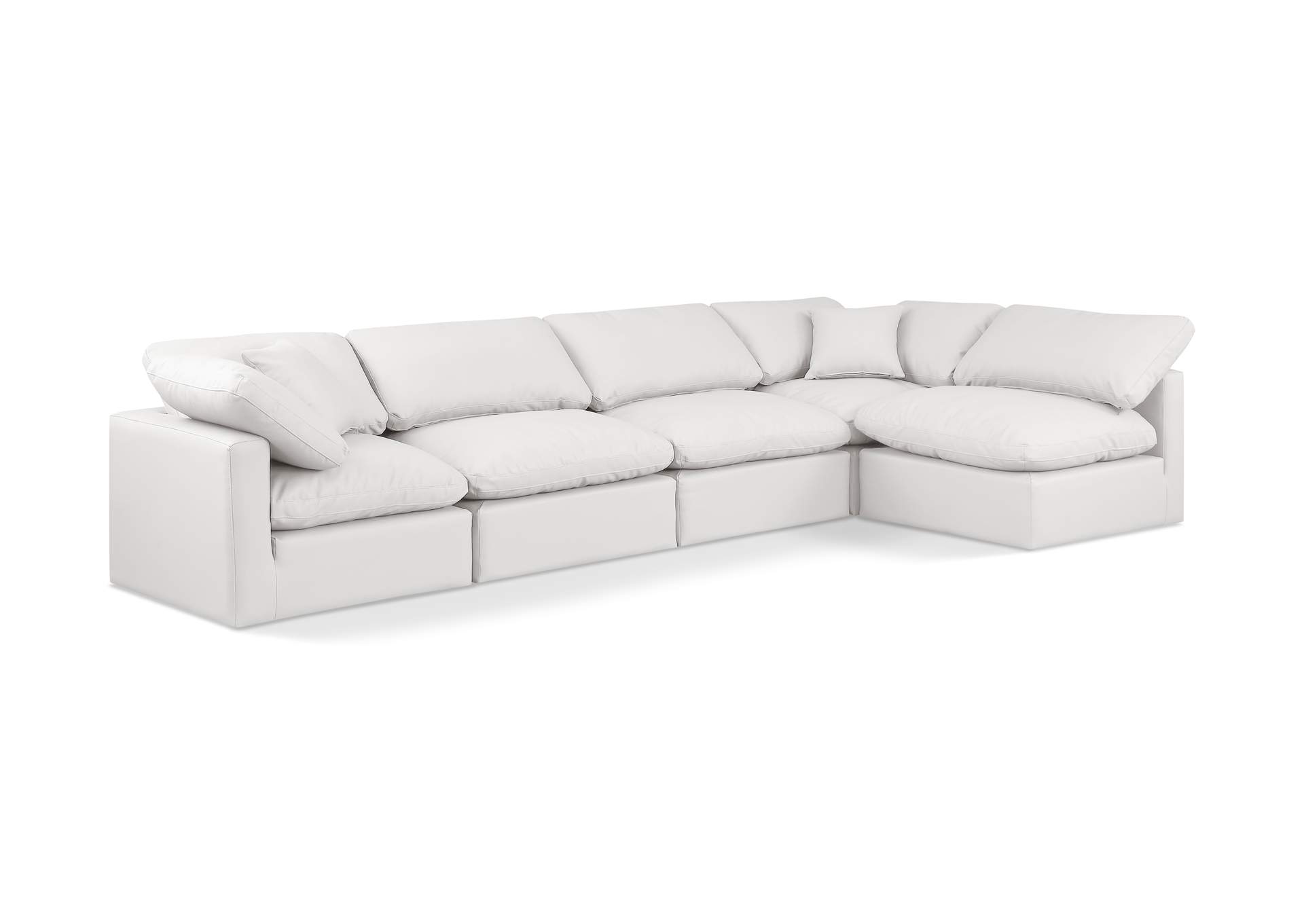 Indulge Cream Faux Leather Modular Sectional,Meridian Furniture